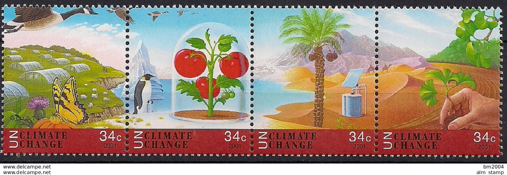 2001 UNO NEW YORK   MI. 884-7 **MNH Klimawandel. - Unused Stamps