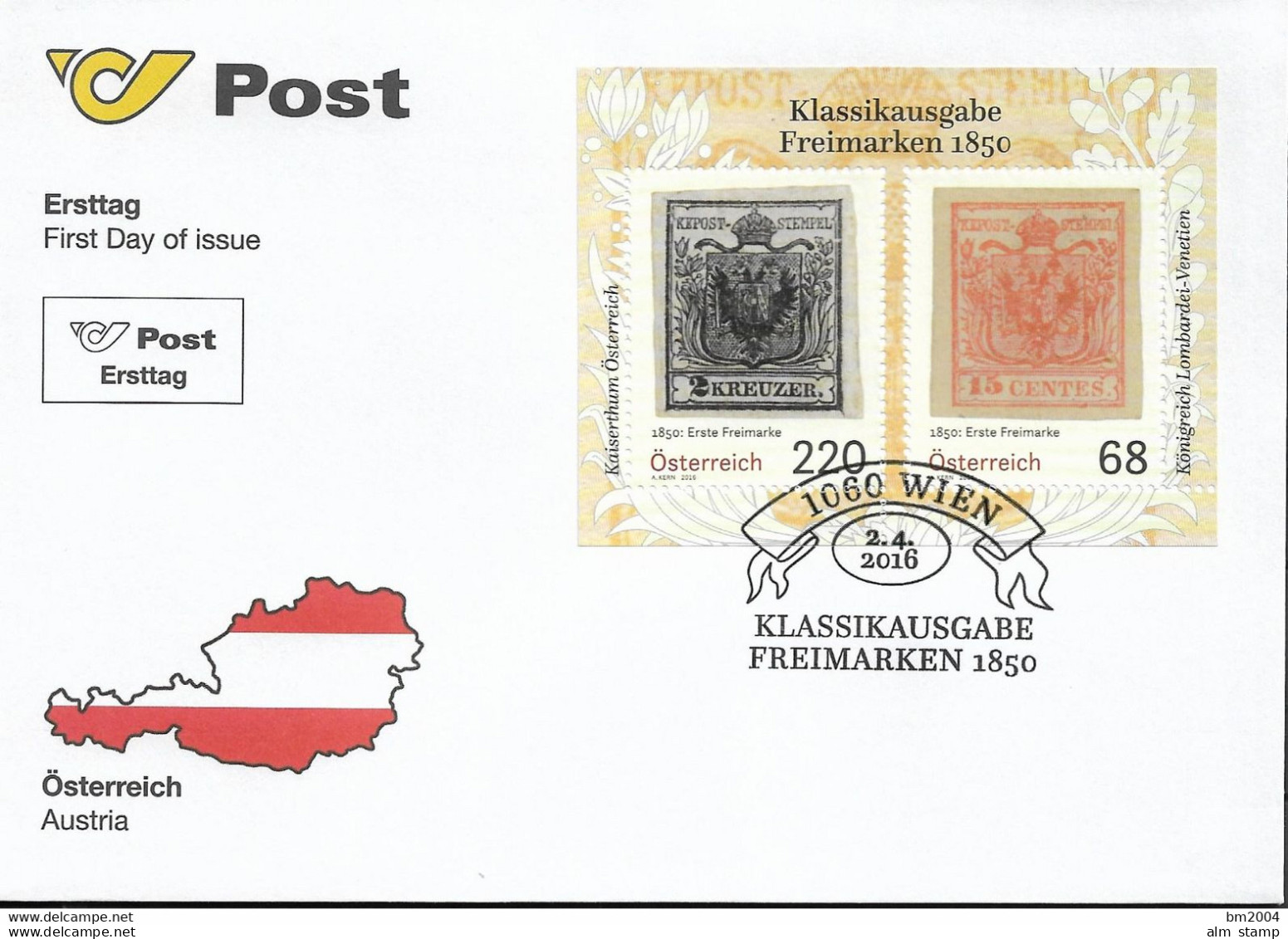 2016 Austria Österreich  Mi. Bl. 89 FDC   Klassische Briefmarken - FDC