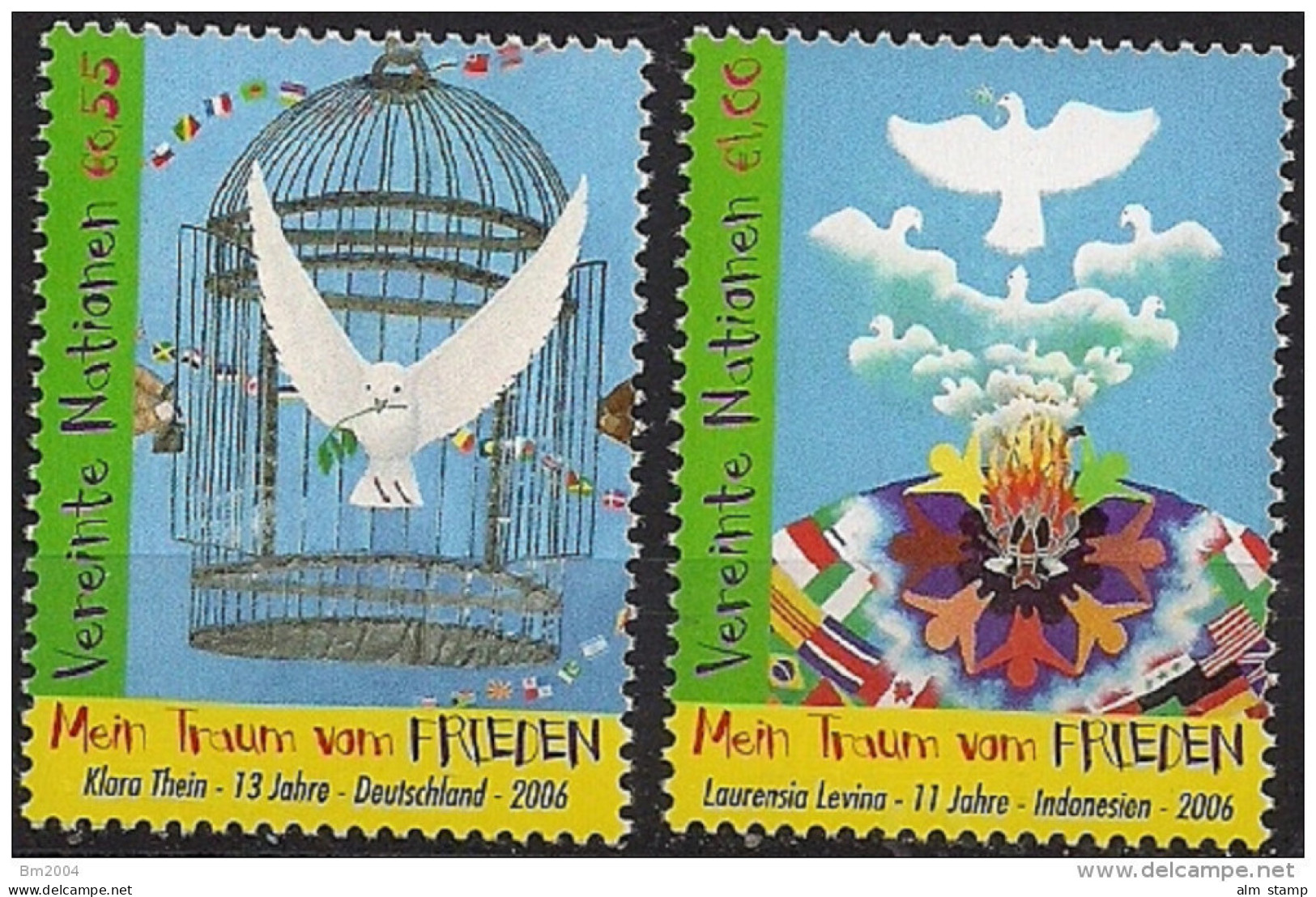 2006 UNO WIEN   Mi. 475-6 **MNH    Weltfriedenstag: Mein Traum Vom Frieden - Ungebraucht