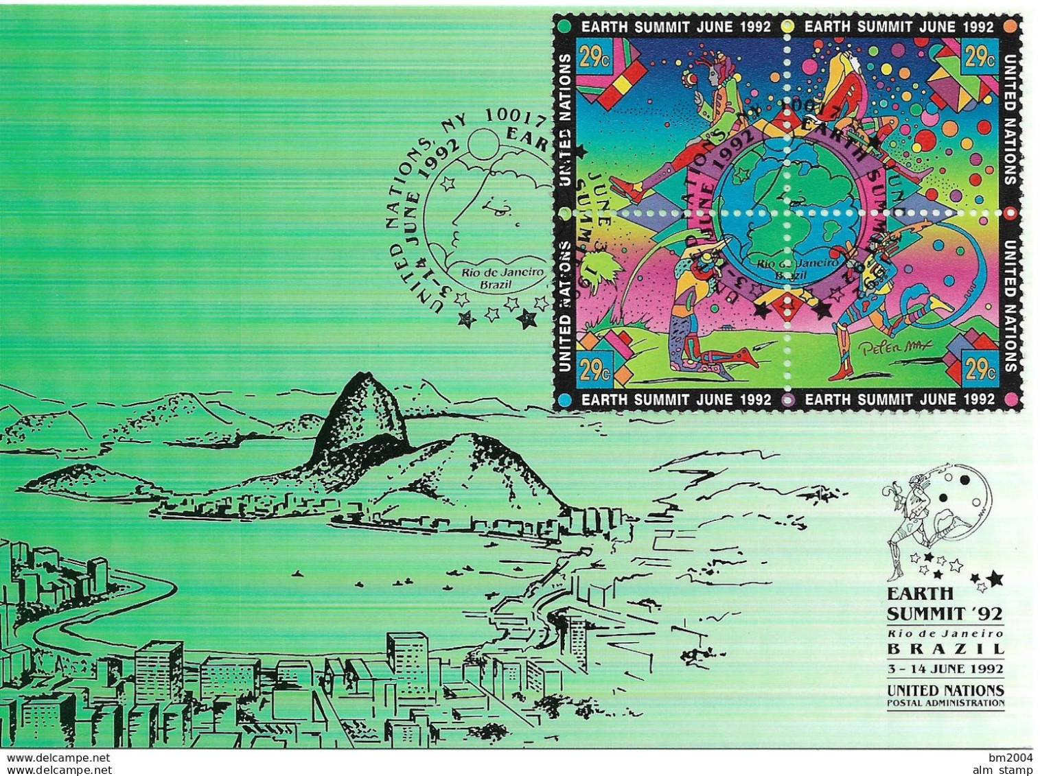 1992 UNO New York Mi. 629-32 Maxi- Karte  "EARTH SUMMIT `92" RIO De Janeiro BRAZIL 3-14 June 1992 - Cartes-maximum