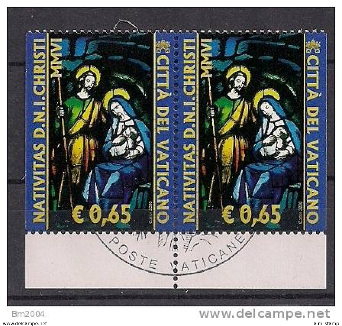 2006 Vatikan Mi. 1567 DI / DR  FD-used Booklet Stamp   Weihnachten: Glasfenster - Usados