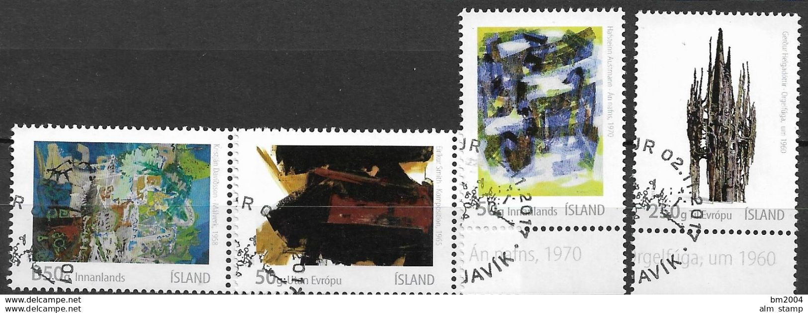 2017 Island   Mi.  1538-41 FD-used  Lyrische Abstraktion In Den 1950er Und 1960er Jahren - Usati