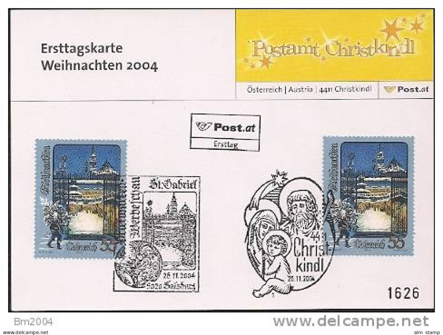 2004 Österreich  Erstagskarte Weihnachten 2004 Used - FDC
