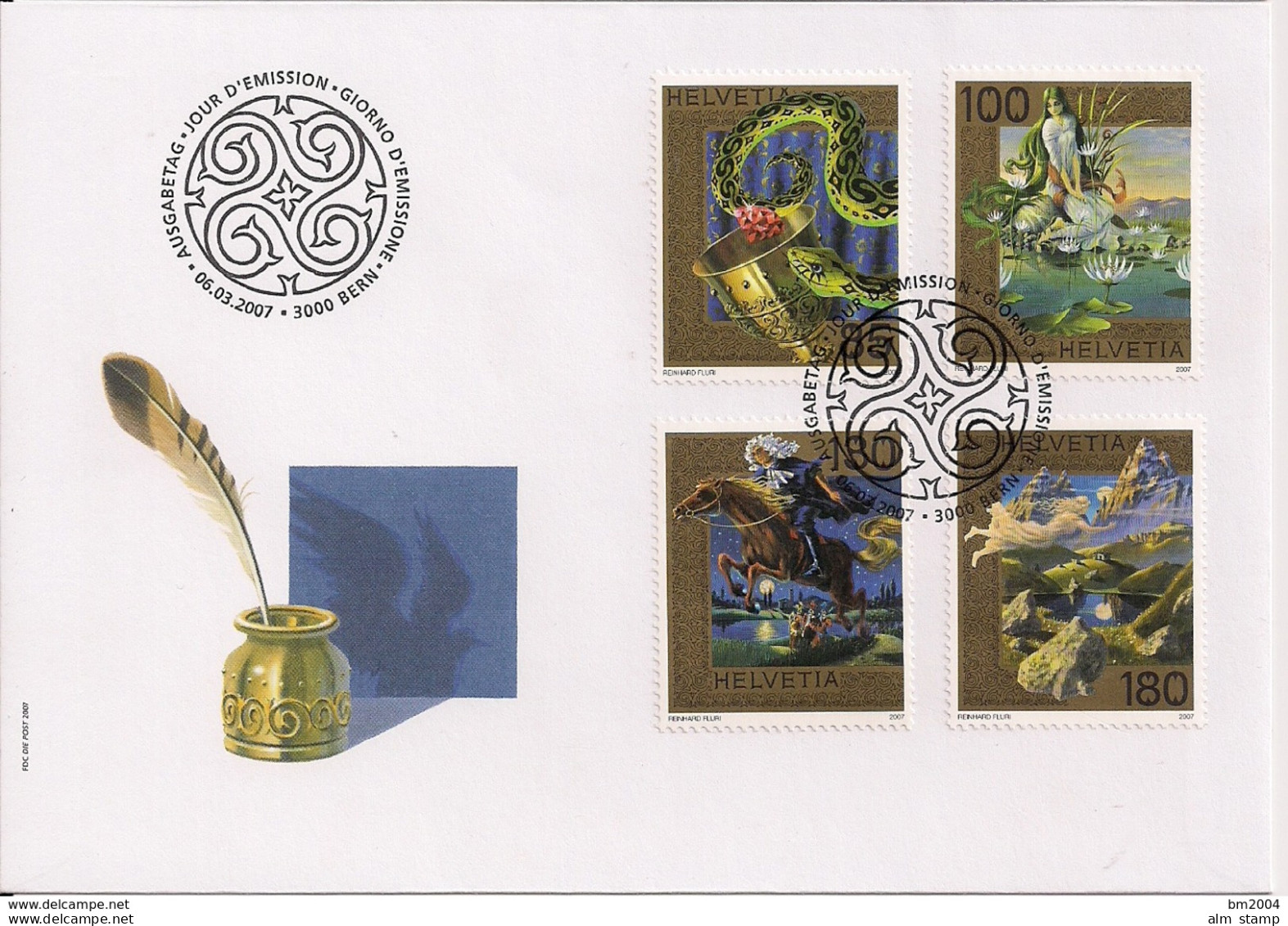 2007 Schweiz Mi. 2002-5 FDC   Sagen. - FDC