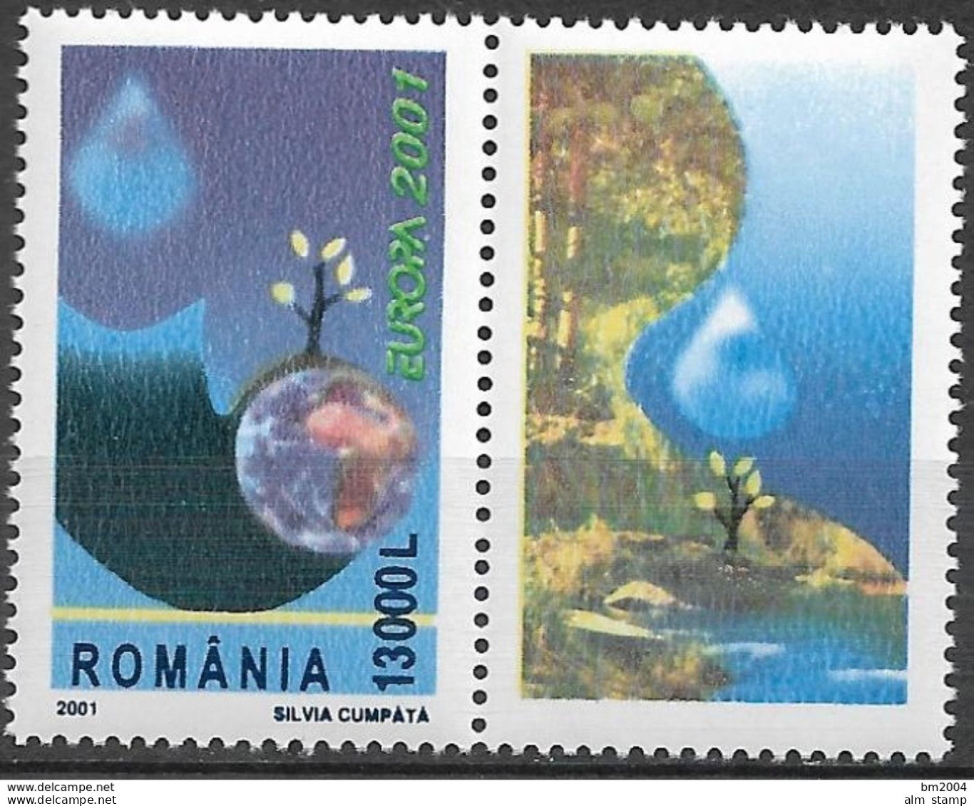 2001 Rumänien Romania Sheet    Mi. 5573 **MNH Lebensspender Wasser - 2001