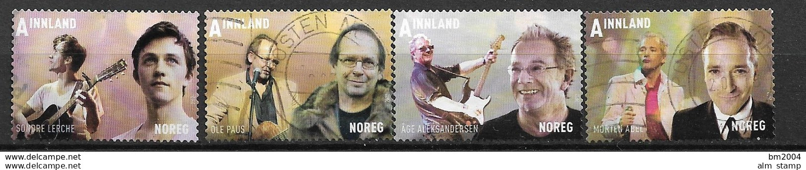 2012  Norwegen Mi. 1791-4 Used  Norwegische Populärmusik - Oblitérés