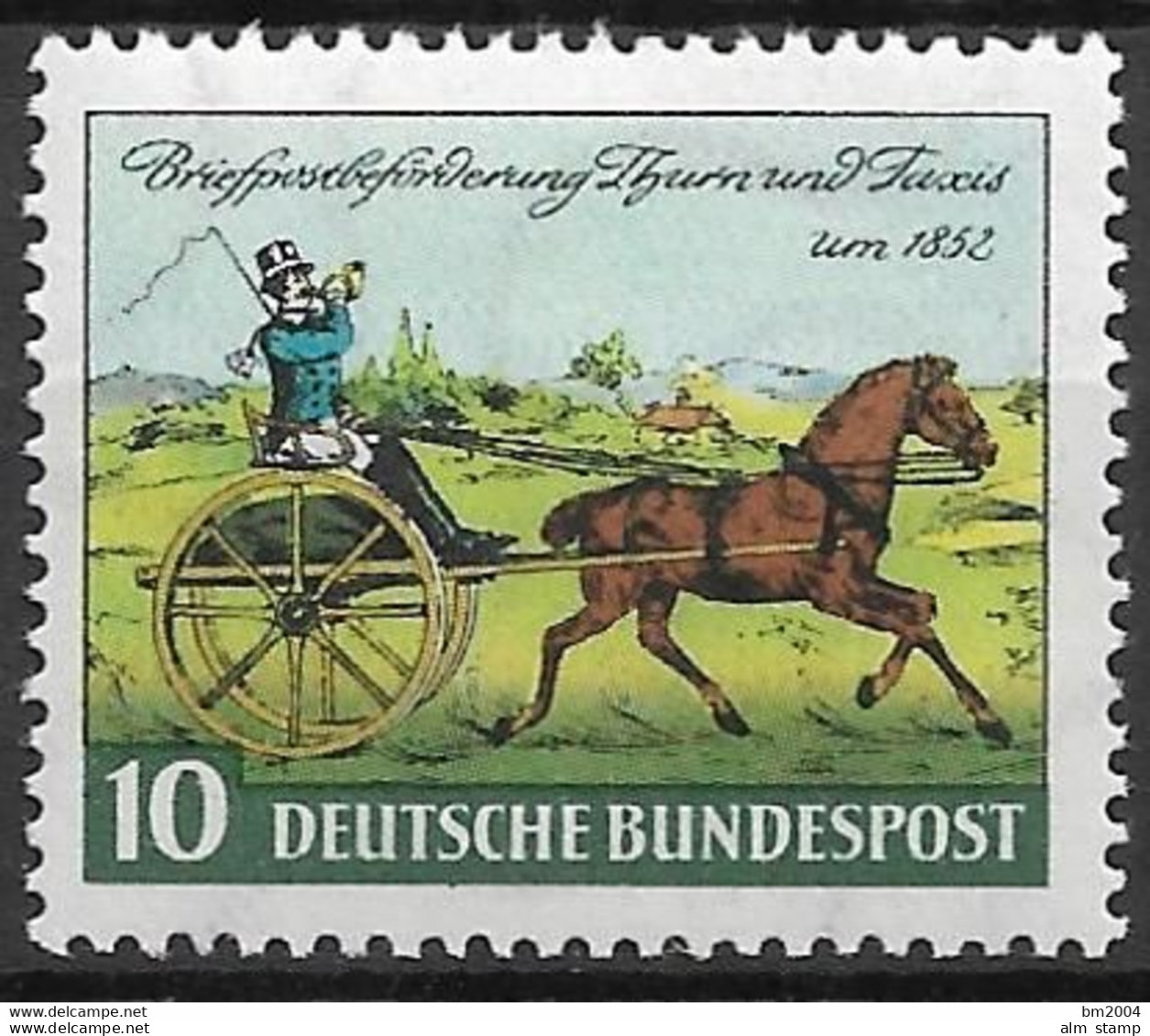 1952 Deutschland Germany  Mi. 160 **MNH 100. Jahrestag Der Erstausgabe Der Briefmarken Von Thurn Und Taxis; - Ungebraucht