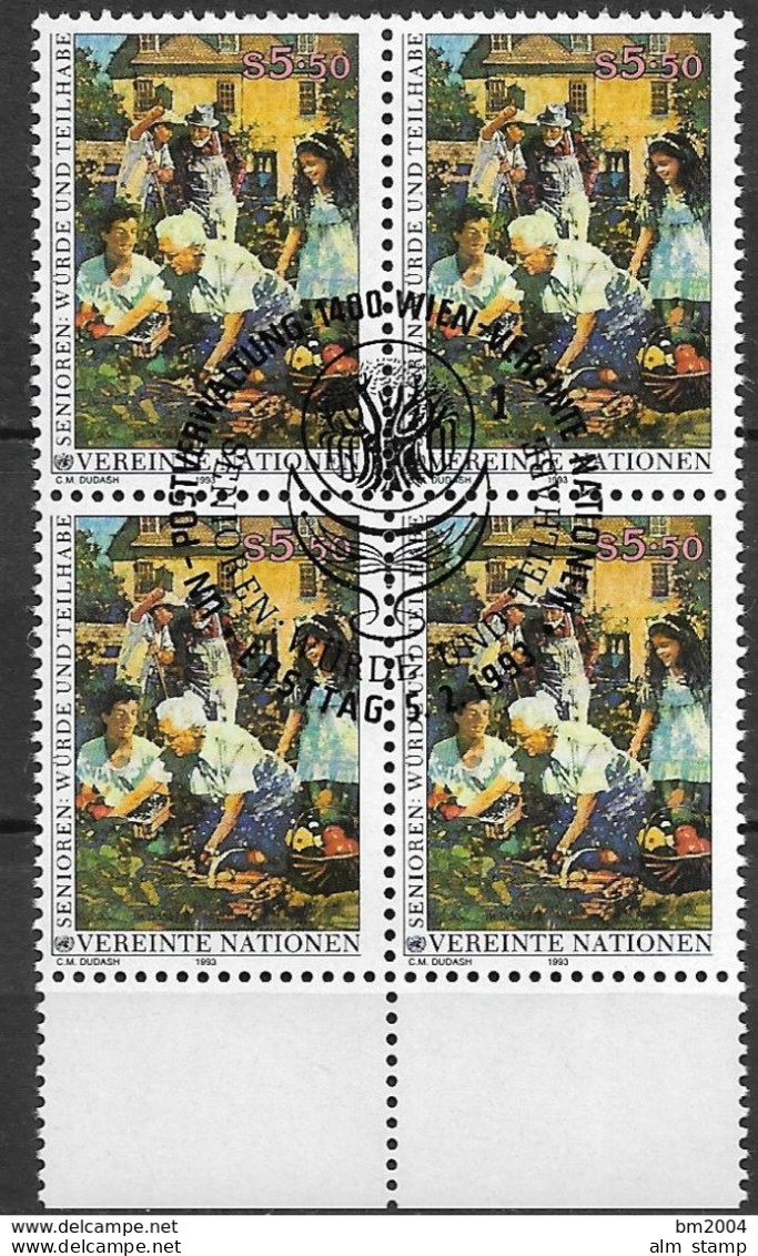 1993 UNO Wien Mi. 141-2 Used    Würde Und Teilhabe Für Senioren - Oblitérés