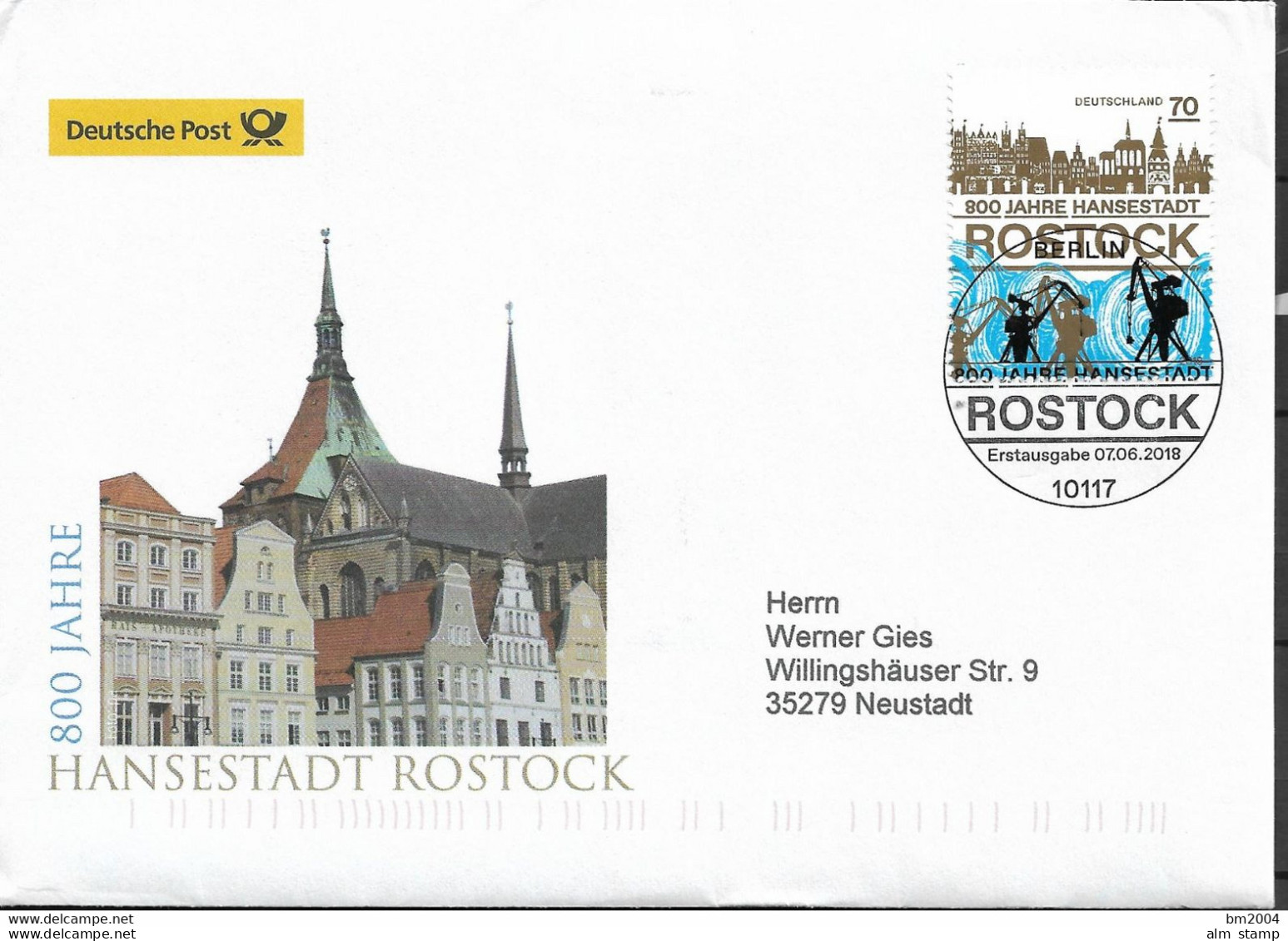 2018 Deutschland  Allem. Fed. Germany   Mi. 3395 FDC  800 Jahre Hansestadt Rostock. - 2011-…