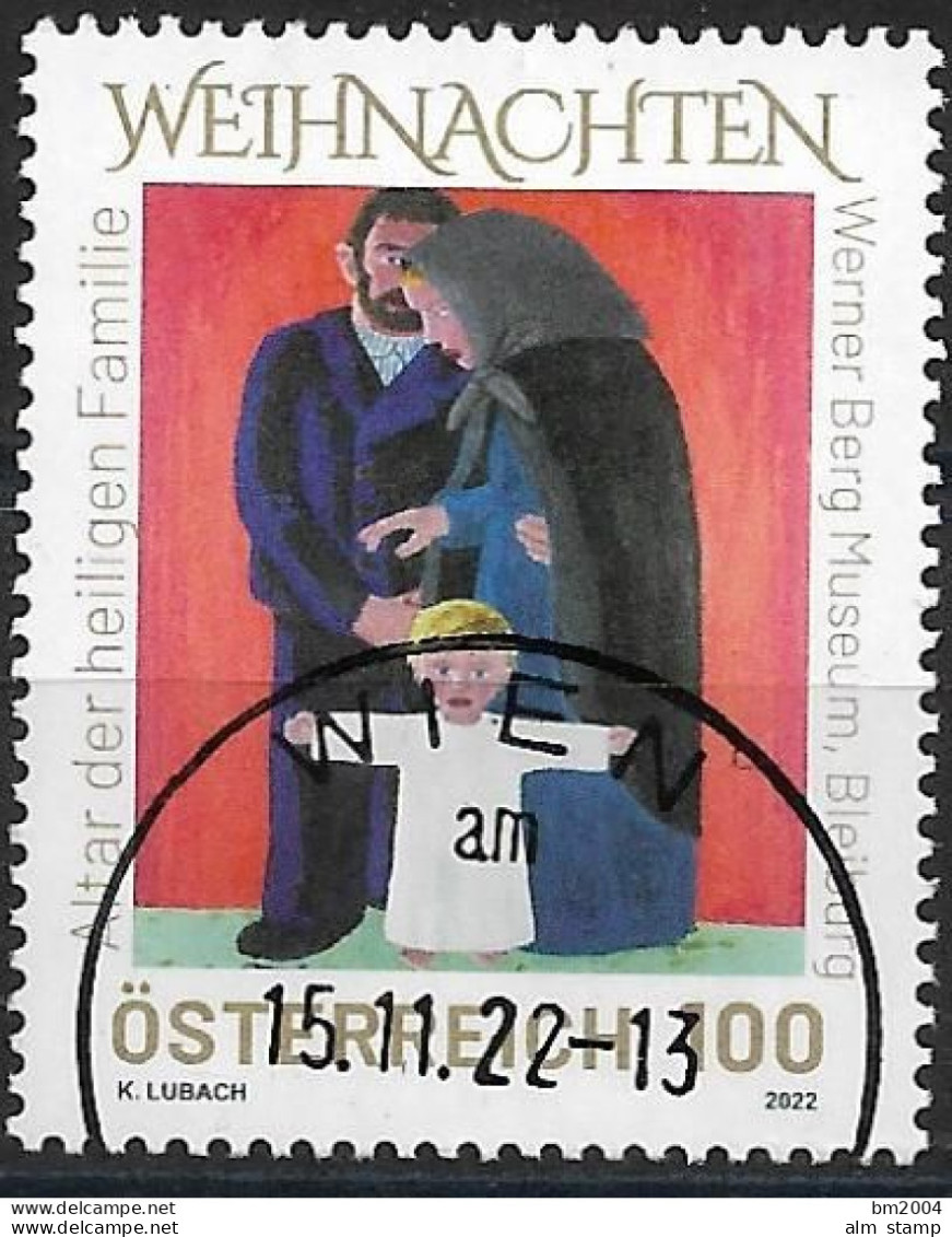 2022 Austria Österreich  Mi. 3698  FD-used   Weihnachten  Heilige Familie; Gemälde Von Werner Berg - Used Stamps