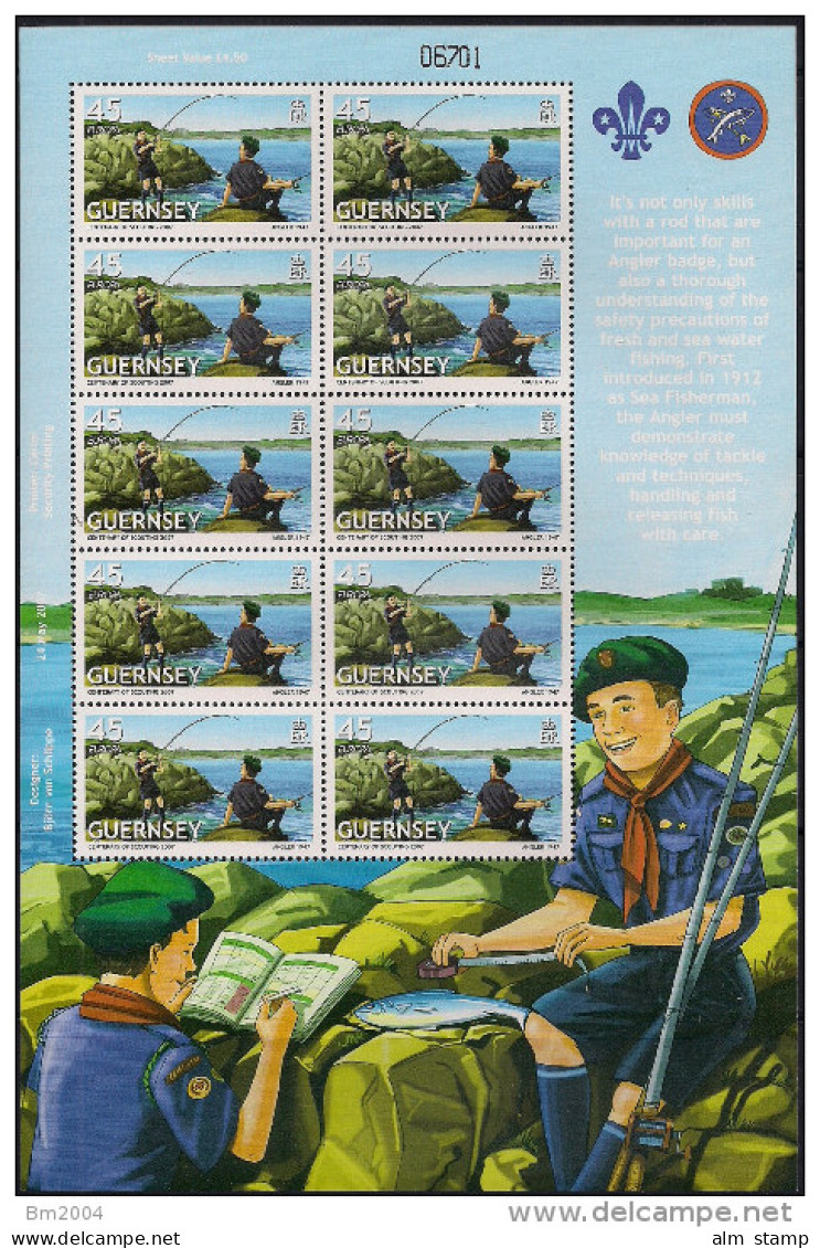 2007 Guerney Mi. 1130-35**MNH . 100 Jahre Pfadfinderbewegung; Europa: Pfadfinder. - 2007