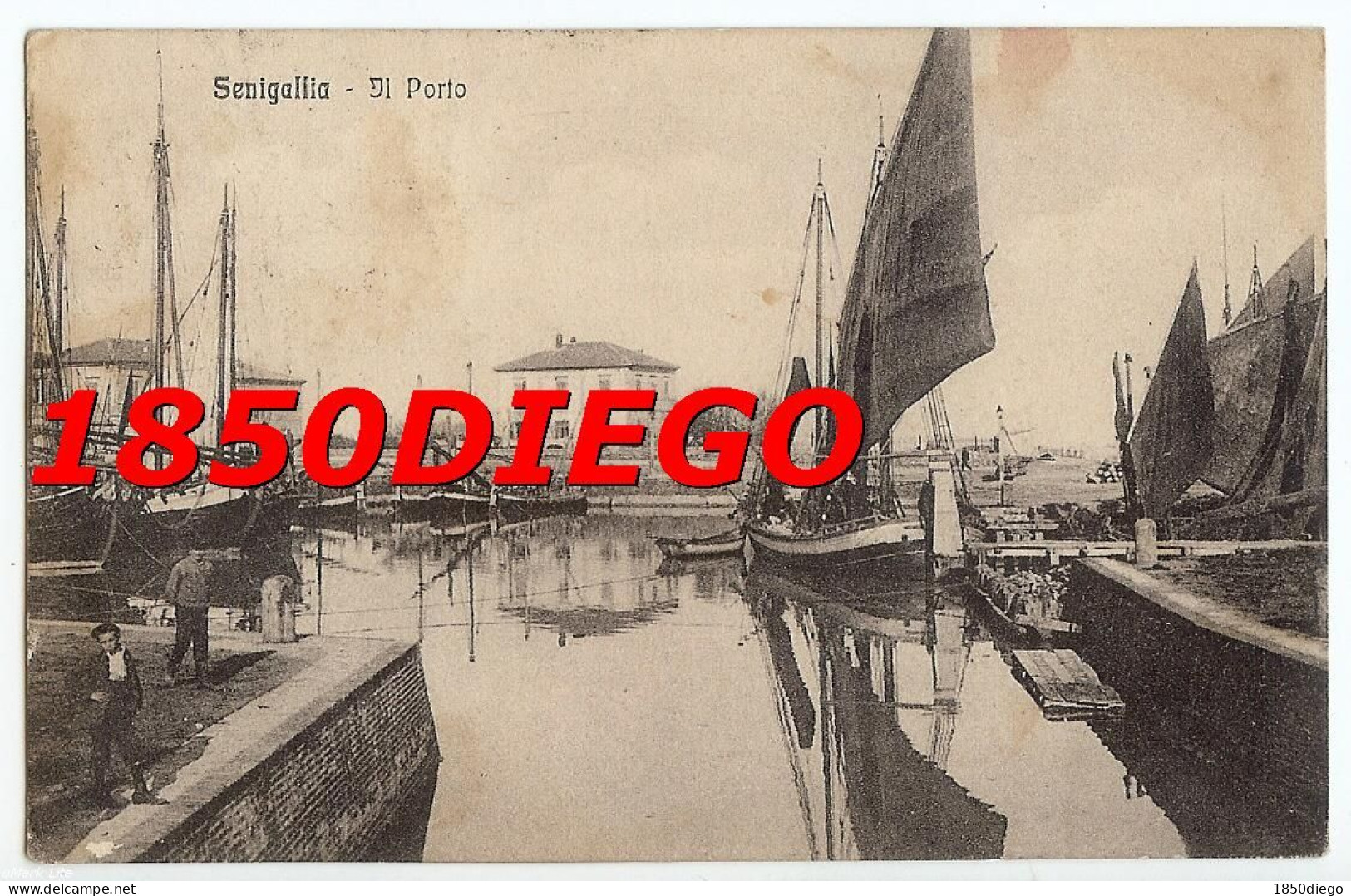 SENIGALLIA - IL PORTO  F/PICCOLO VIAGGIATA VIAGGIATA ANIMATA 1916 - Senigallia