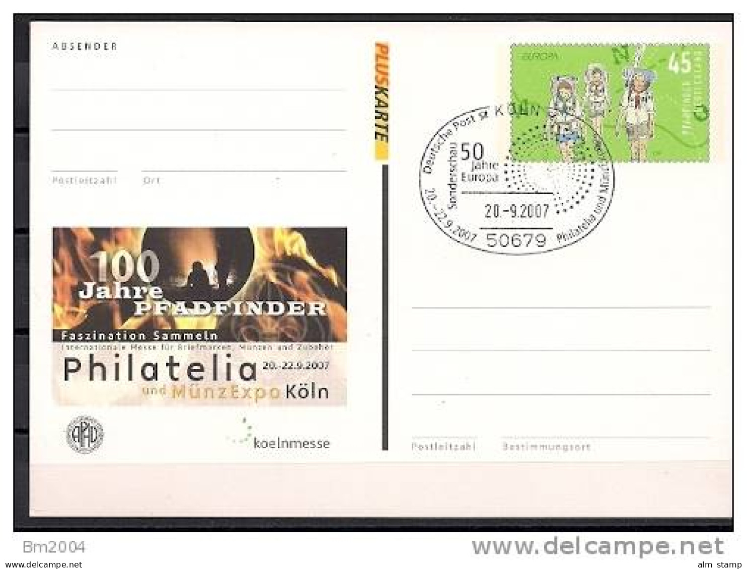 2007 Allem. Fed. Card  Used  Sonderderschau 50 Jahre Europa  20.09.2007 - 2007