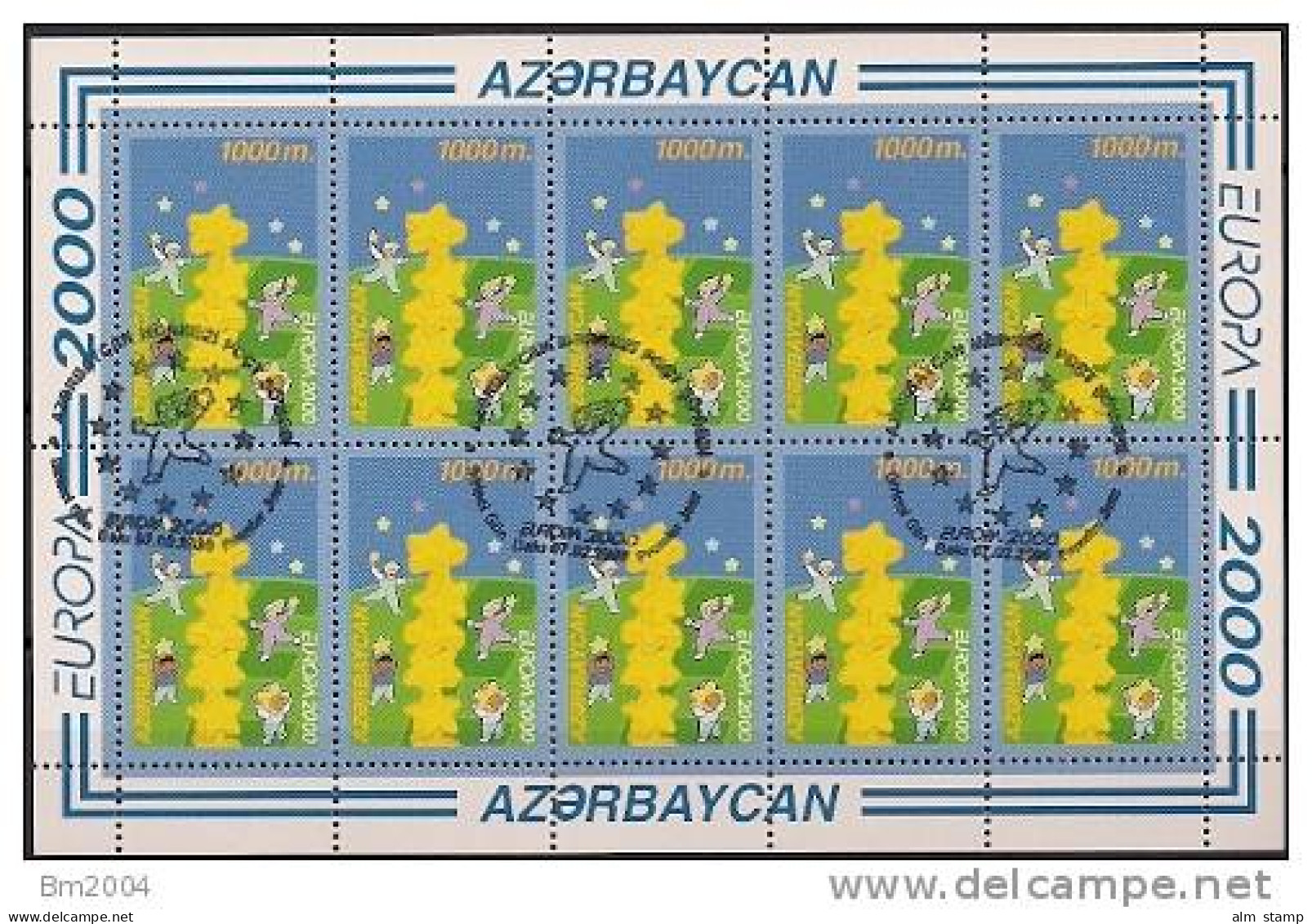 2000 Aserbaidschan  Azerbaidjan  Sheet   Mi. 461-2 Used EUROPA Kind Mit Stern - 2000