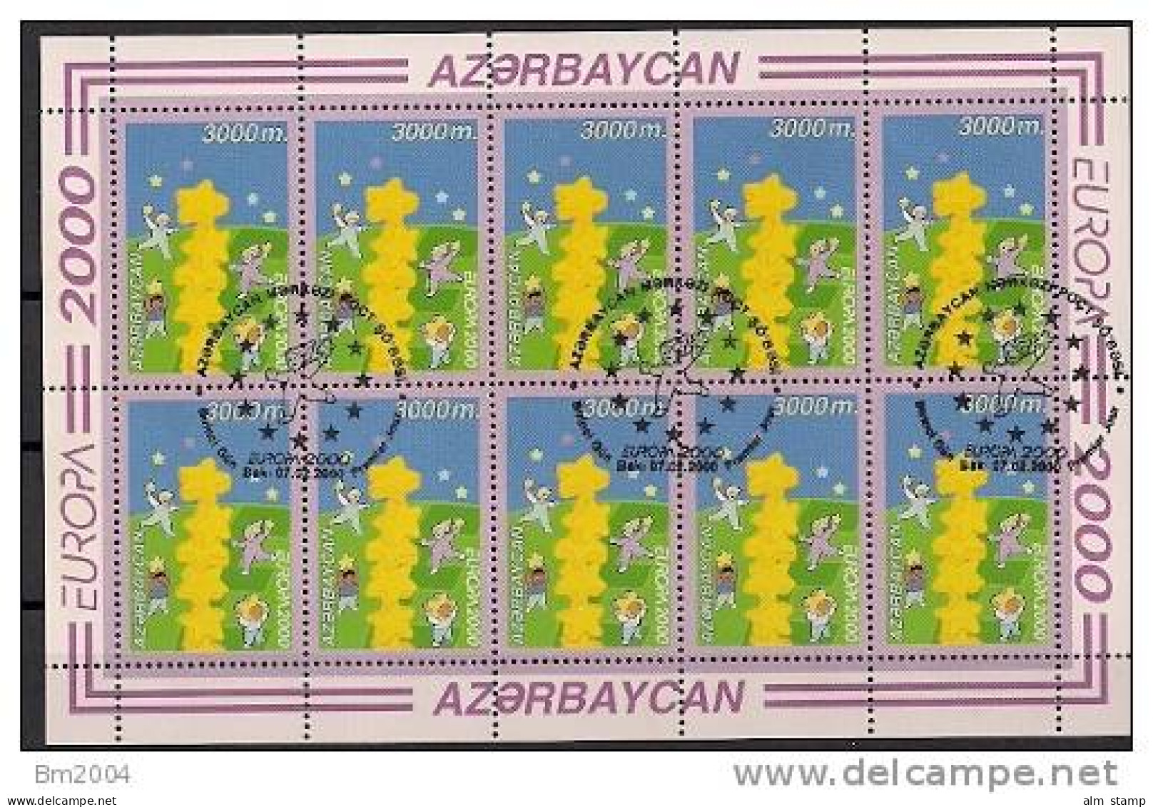 2000 Aserbaidschan  Azerbaidjan  Sheet   Mi. 461-2 Used EUROPA Kind Mit Stern - 2000