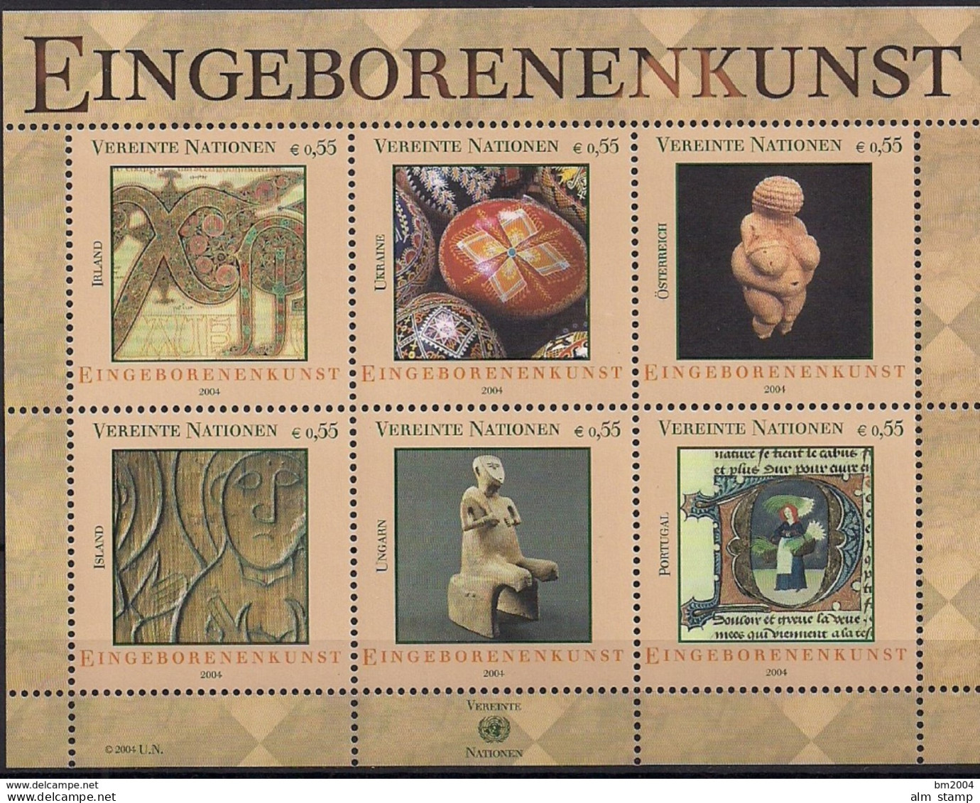 2004 UNO Wien Mi. Bl. 18 **MNH   Eingeborenenkunst - Ungebraucht