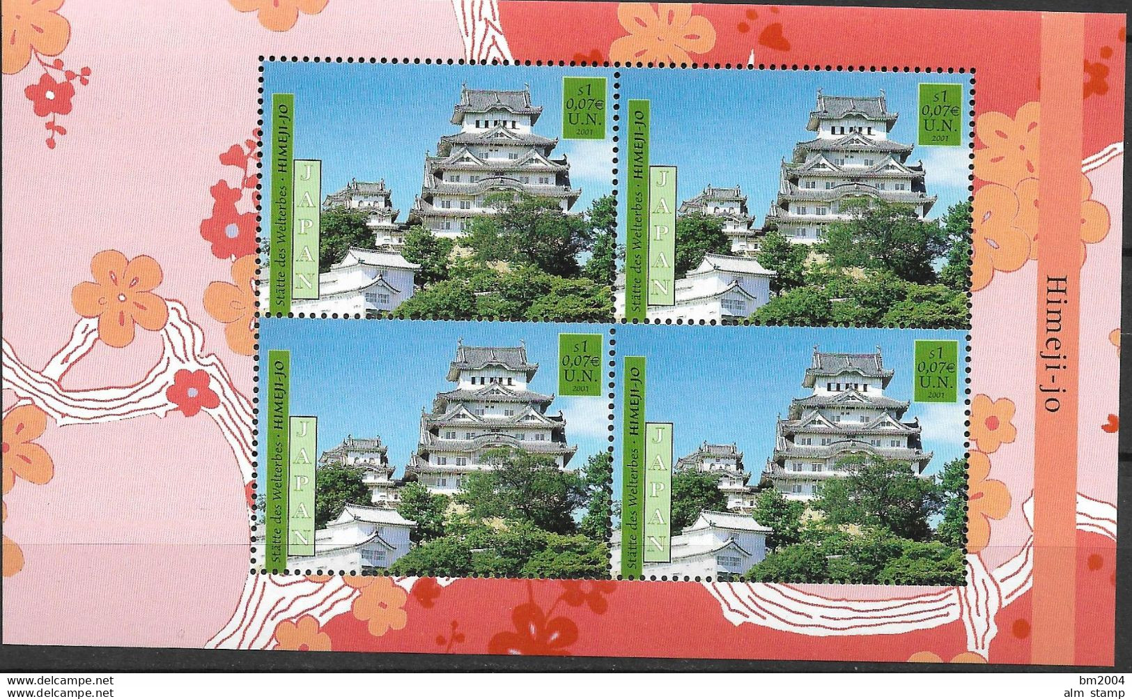 2001 UNO WIEN   Mi. -Bl. 29-34 **MNH UNESCO-Welterbe: Japan - Ungebraucht