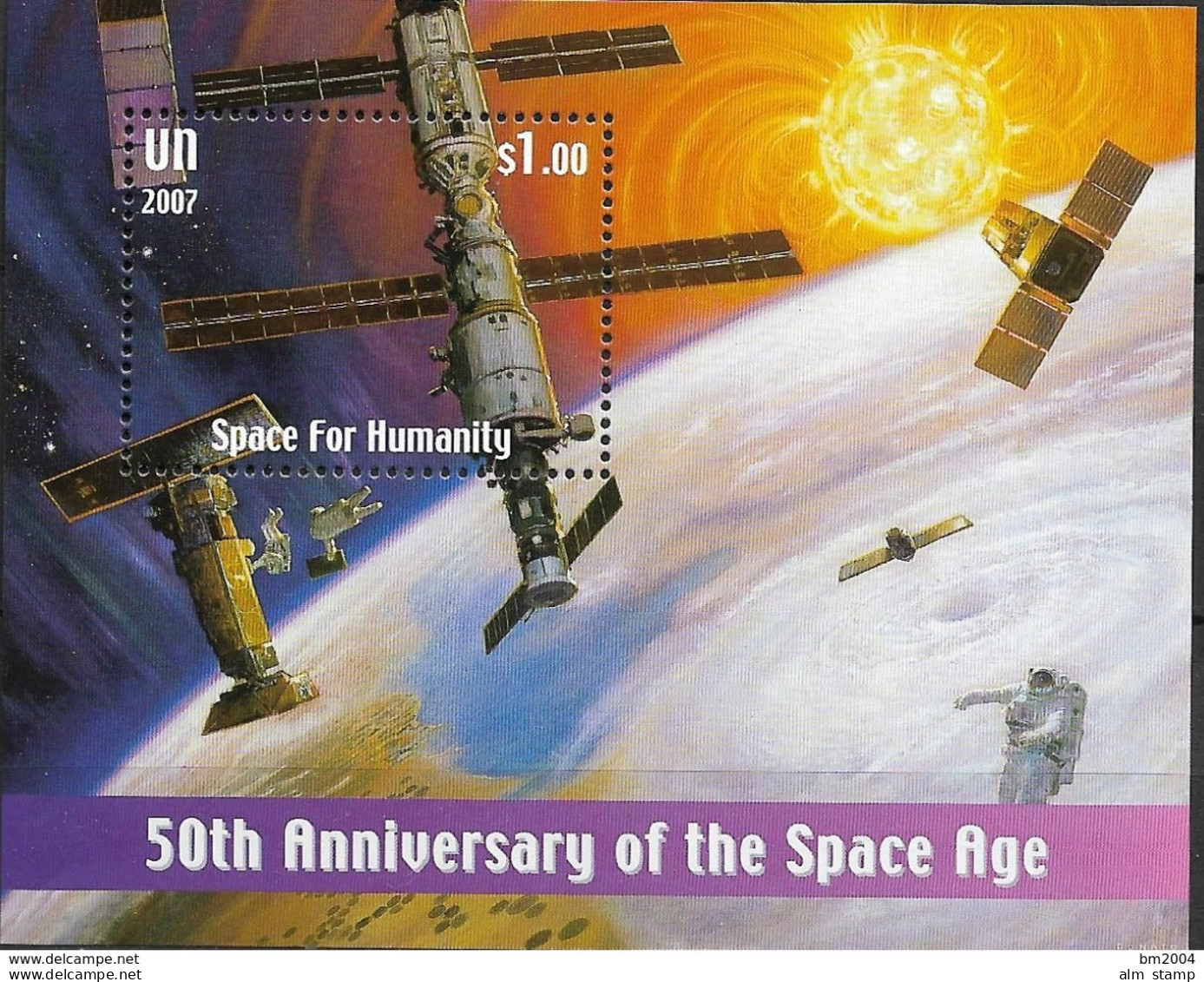 2007 UNO NEW YORK MI. Bl. 27 **MNH   50 Jahre Weltraumfahrt - Blokken & Velletjes