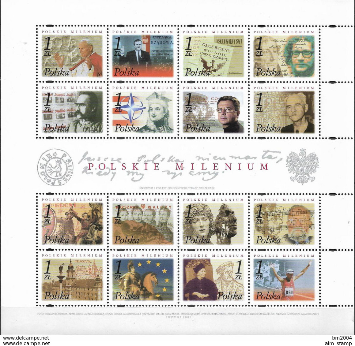 2001 Polen Mi. 3930-45**MNH   Polnisches Millennium – Würdigung Der Polnischen Geschichte. - Unused Stamps