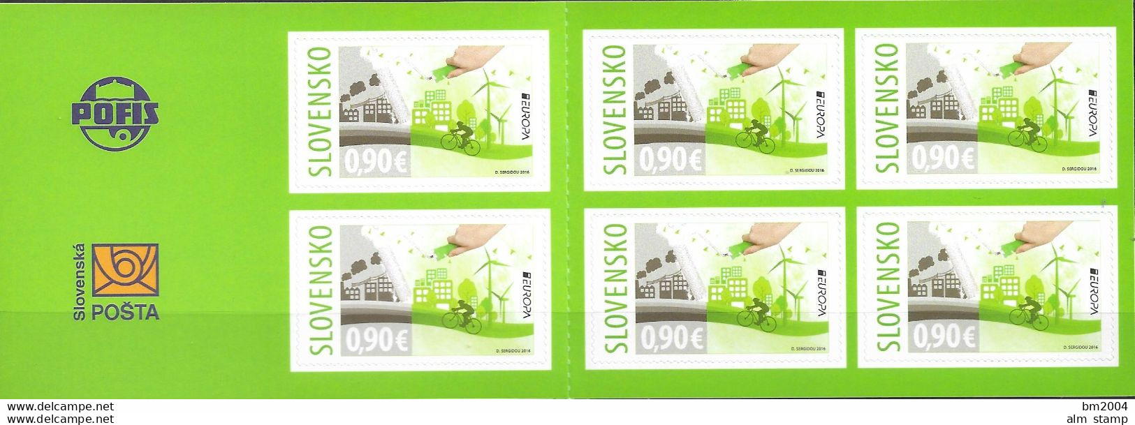 2016 Slowakei Mi. MH 83**MNH   Europa: Umweltbewusst Leben. - Neufs