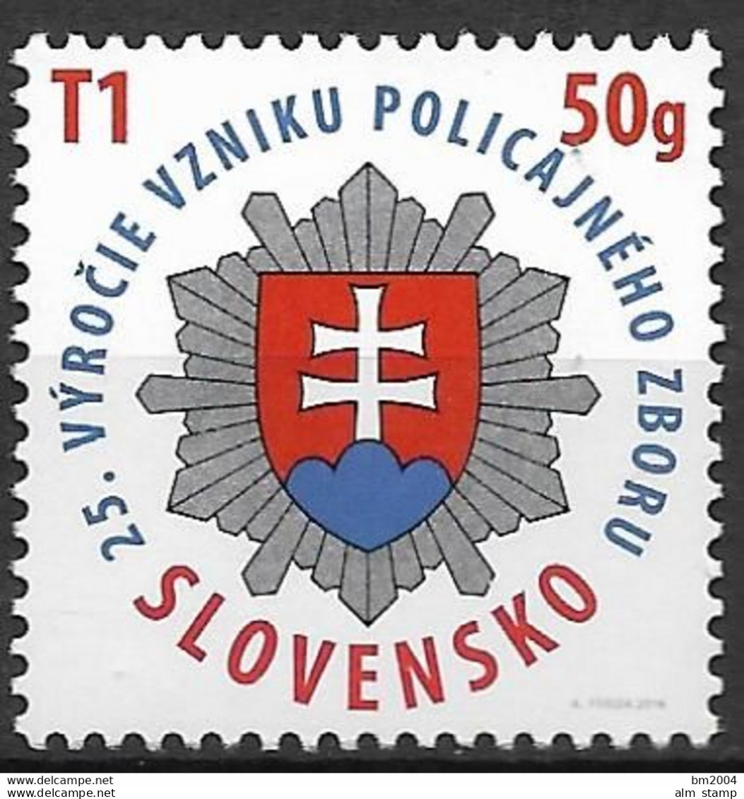 2016 Slowakei Mi.781 **MNH    . 25 Jahre Polizei Der Slowakischen Republik - Neufs