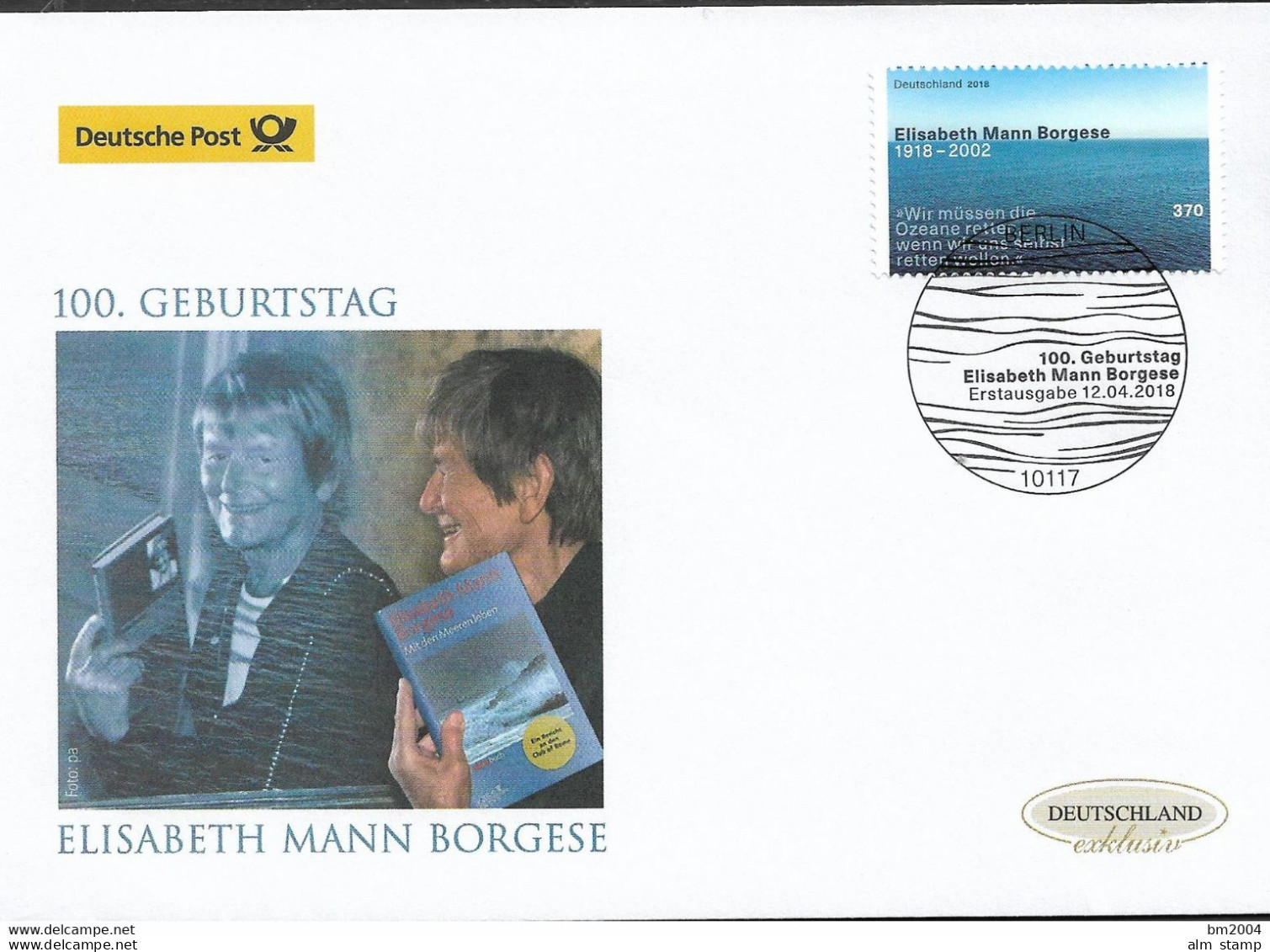 2018 Deutschland  Allem. Fed. Germany Mi. 3375 FDC  100. Geburtstag Von Elisabeth Mann Borgese. - 2011-…