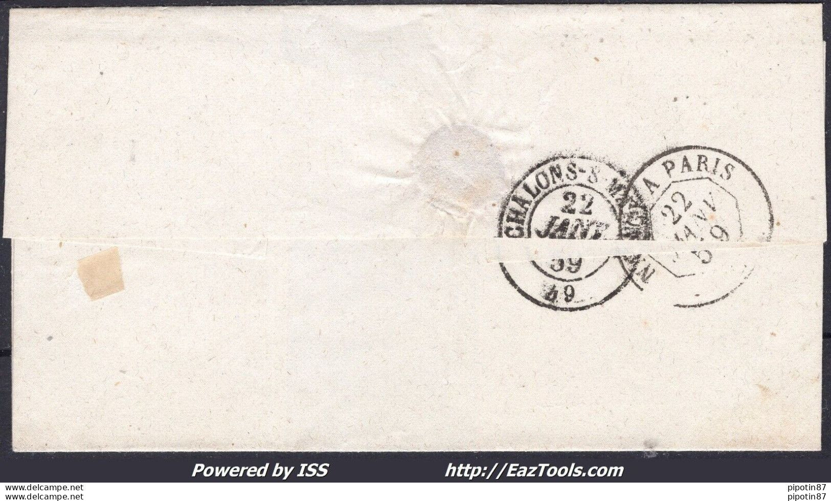 FRANCE N°13A SUR LETTRE PC 3750 VITRY LA VILLE MARNE + CAD PERLÉ DU 22/01/1859 - 1853-1860 Napoleone III