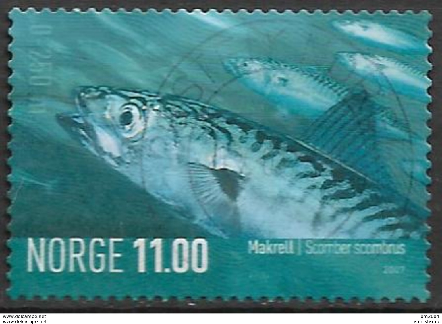 2007 Norwegen Mi. 1616 Used  Meerestiere  :Makrele (Scomber Scombrus) - Gebraucht