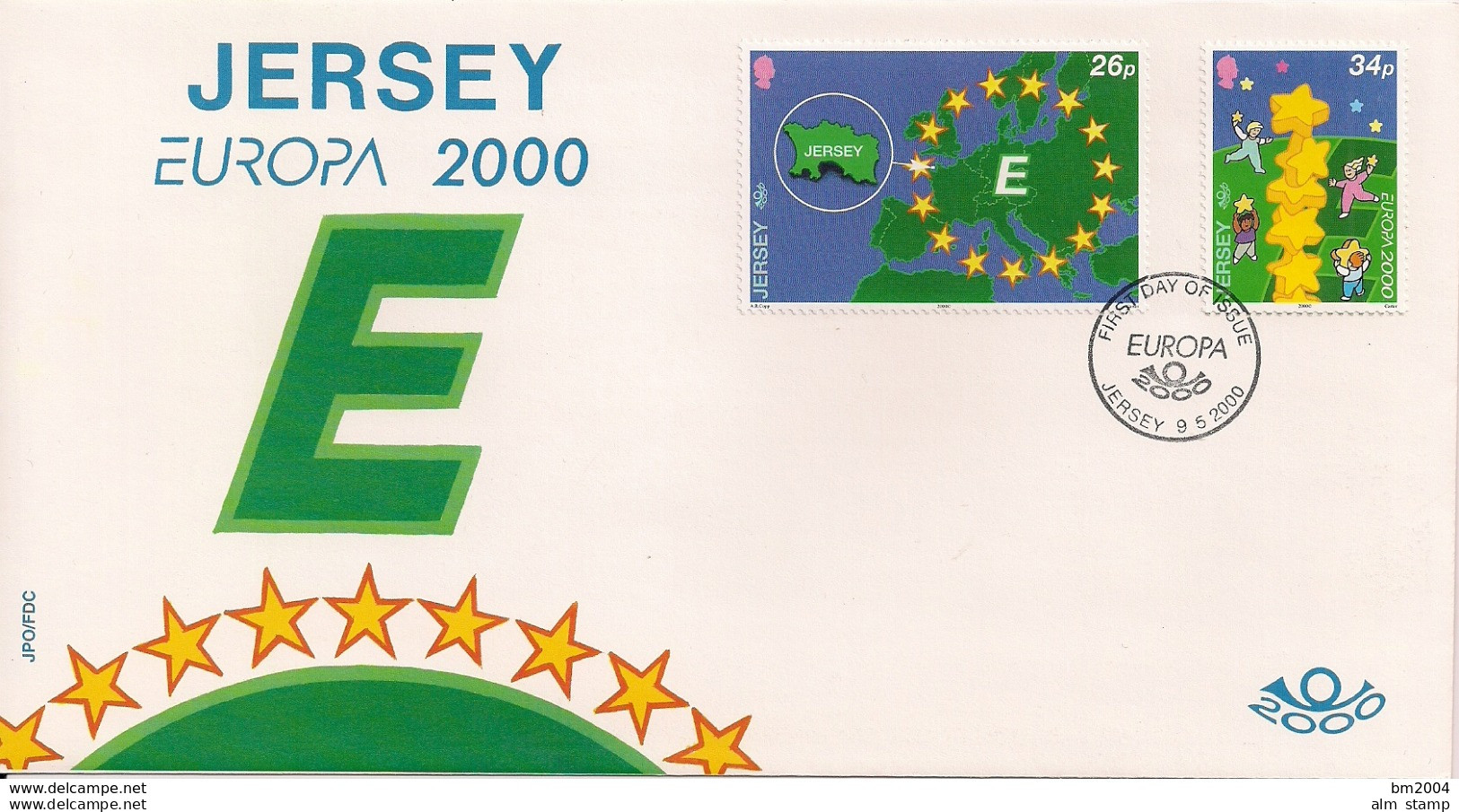 2000 Jersey Mi. 922-3 FDC   Europa  Kinder Bauen Sternenturm - 2000