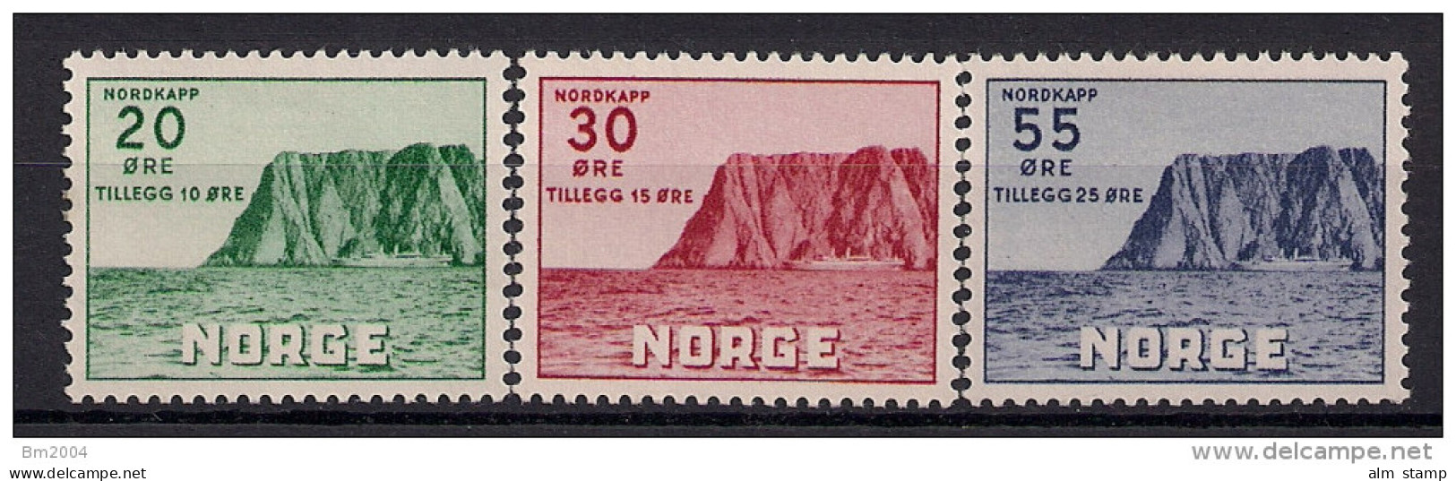 1953 Norwegen  Yv. 345-7 Mi.  380-2 **MNH   4. Nordkap-Ausgabe - Ungebraucht