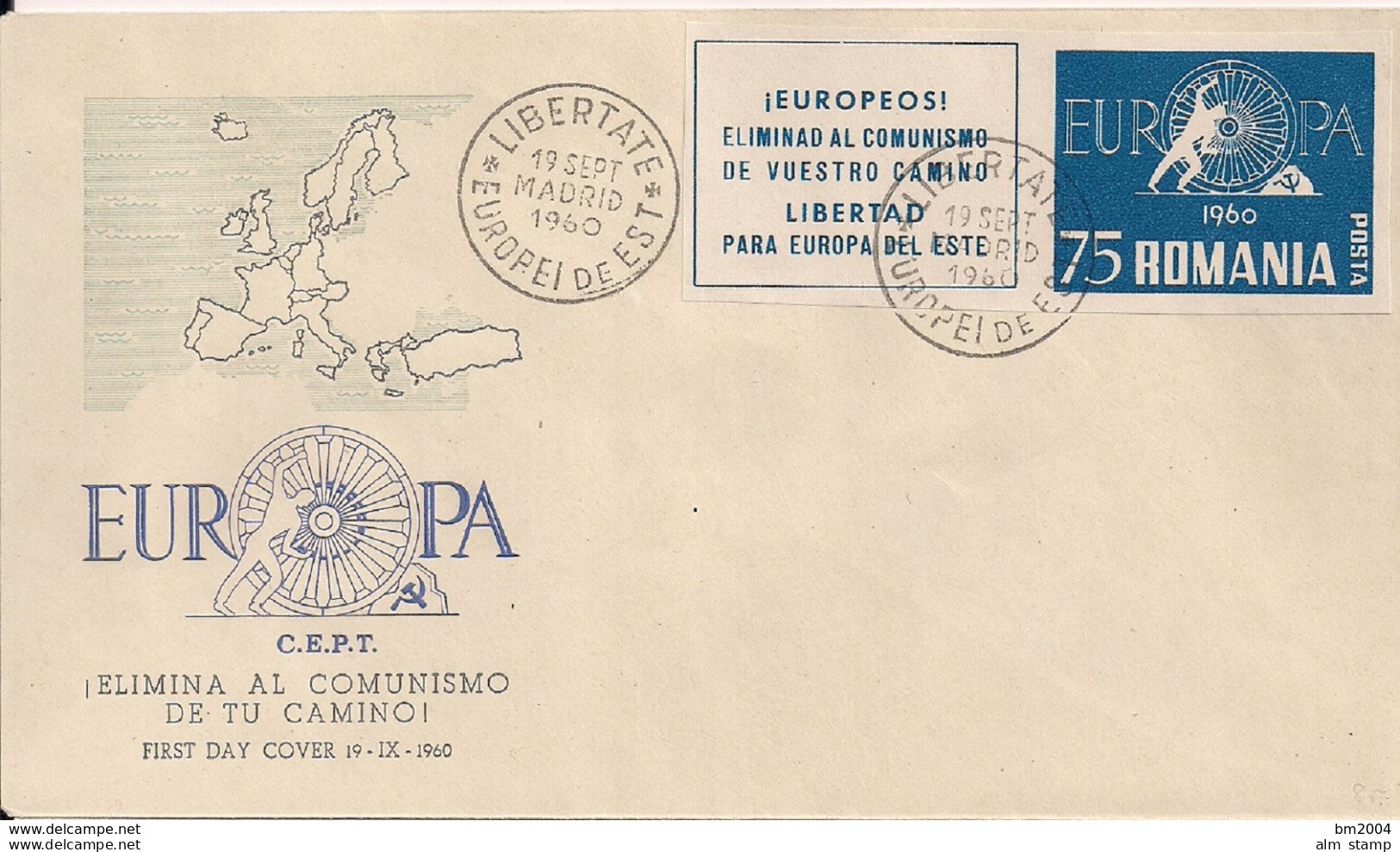 1960  Romania Roumanie Rumanien EXIL - FDC " IEUROPEOS !   Ungezähnt - 1960