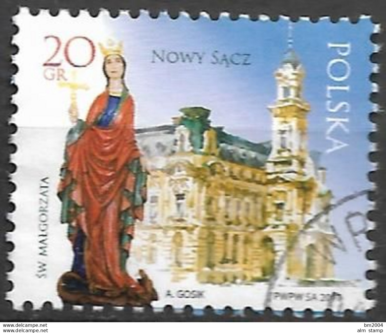 2017 Polen Mi. 4956 Used  Nowy Sącz: Figur Der Hl. Margarethe, Rathaus - Gebraucht