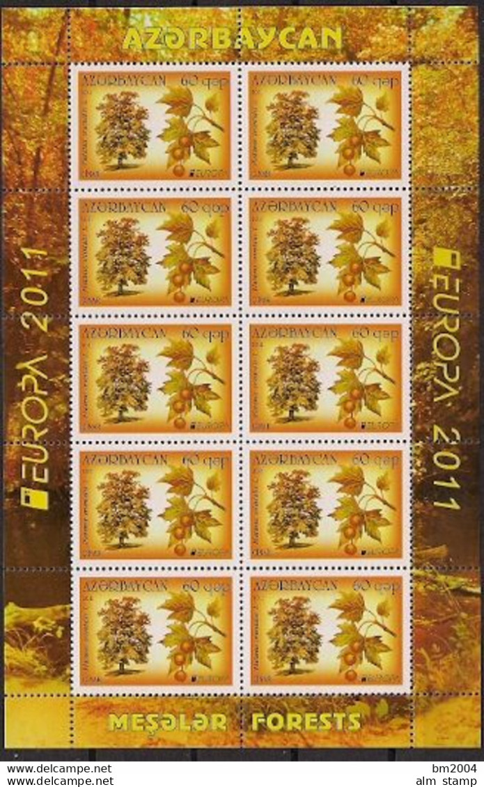 2011 Aserbaidschan     Mi. 840-1**MNH     Europa  " Der Wald " - 2011