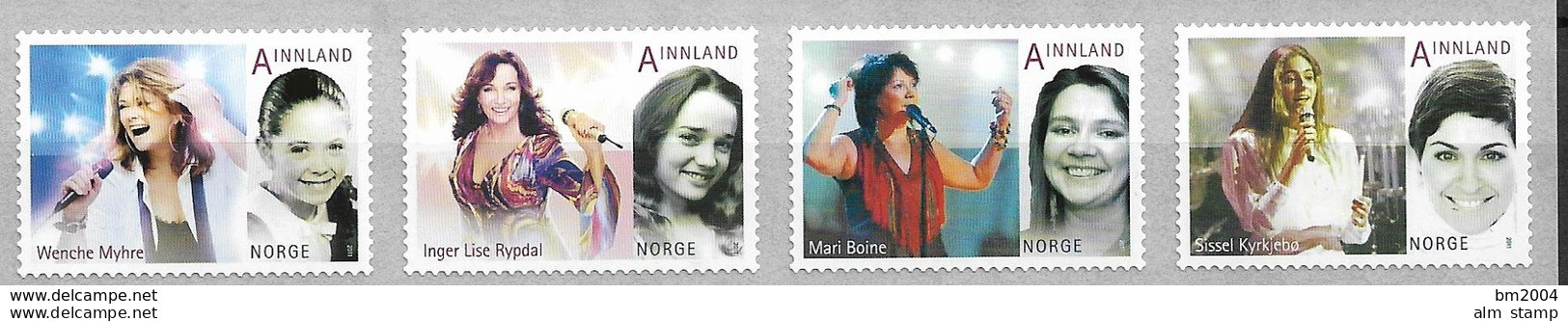 2011 Norwegen Norge Mi.1761-4 **MNH   Norwegische Populärmusik : Sängerinnen. - Nuevos