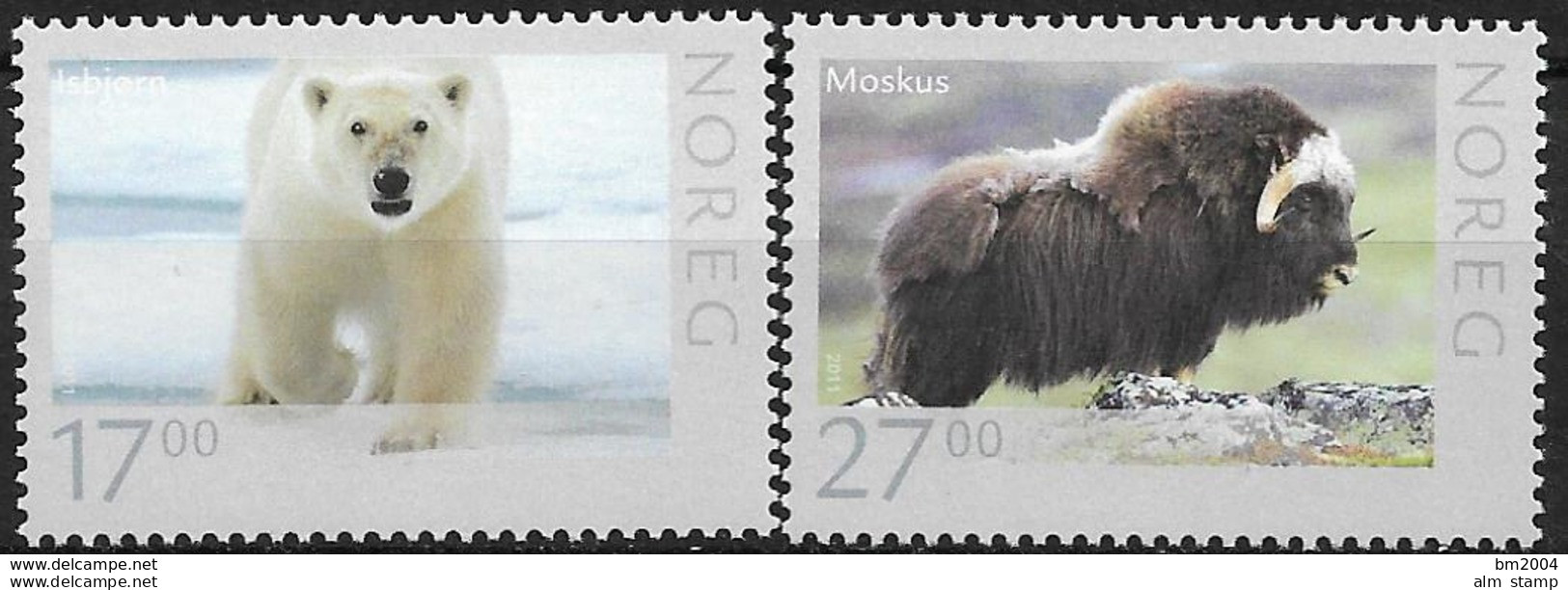 2011 Norwegen Norge Mi.1744-5 **MNH   Wildlebende Tiere - Ungebraucht