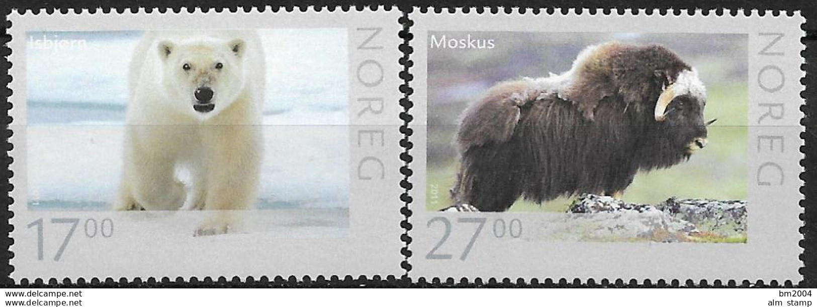 2011 Norwegen Norge Mi.1744-5 **MNH   Wildlebende Tiere - Ongebruikt