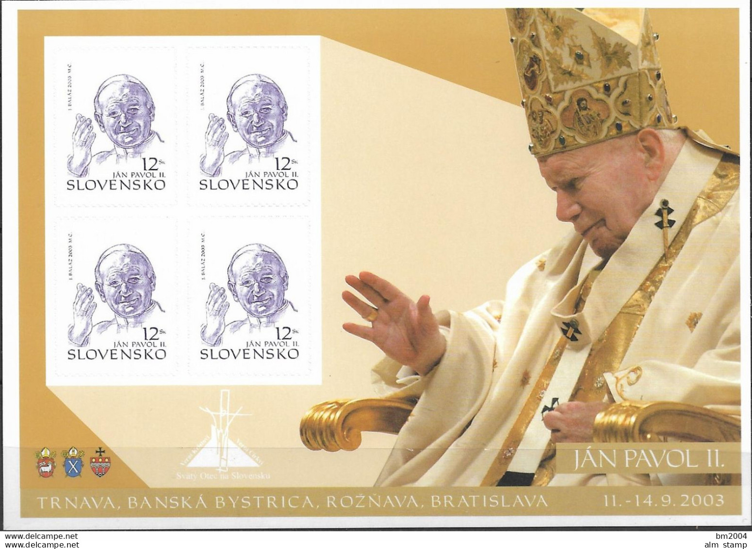 2003  Slowakei Mi.466**MNH  Papst Johannes Paul II. - Nuevos