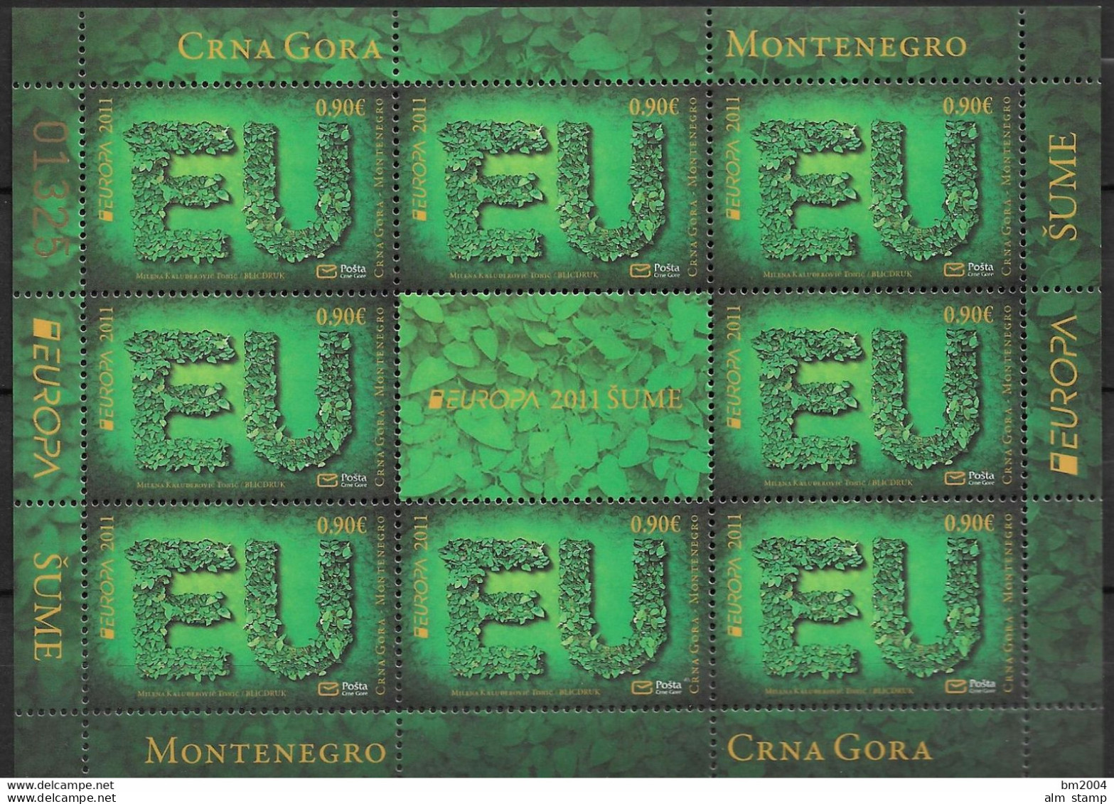 2011  Montenegro  Mi. 264-5**MNH  Europa: Der Wald - 2011
