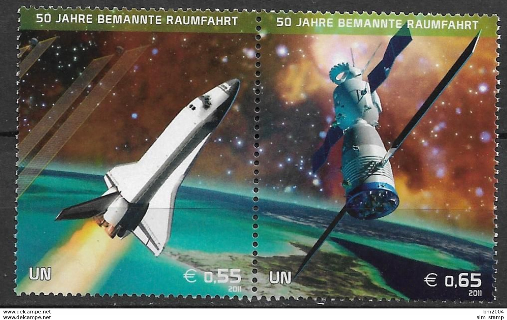 2011  UNO Wien Mi.  715-6 **MNH  50 Jahre Bemannte Weltraumfahrt - Unused Stamps