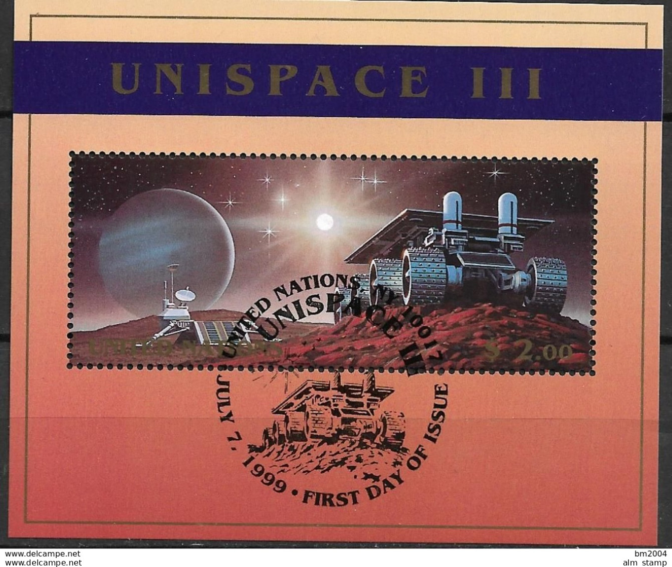 1999 UNO New York   Mi. Bl. 16 FD-used    UNISPACE III - Blokken & Velletjes