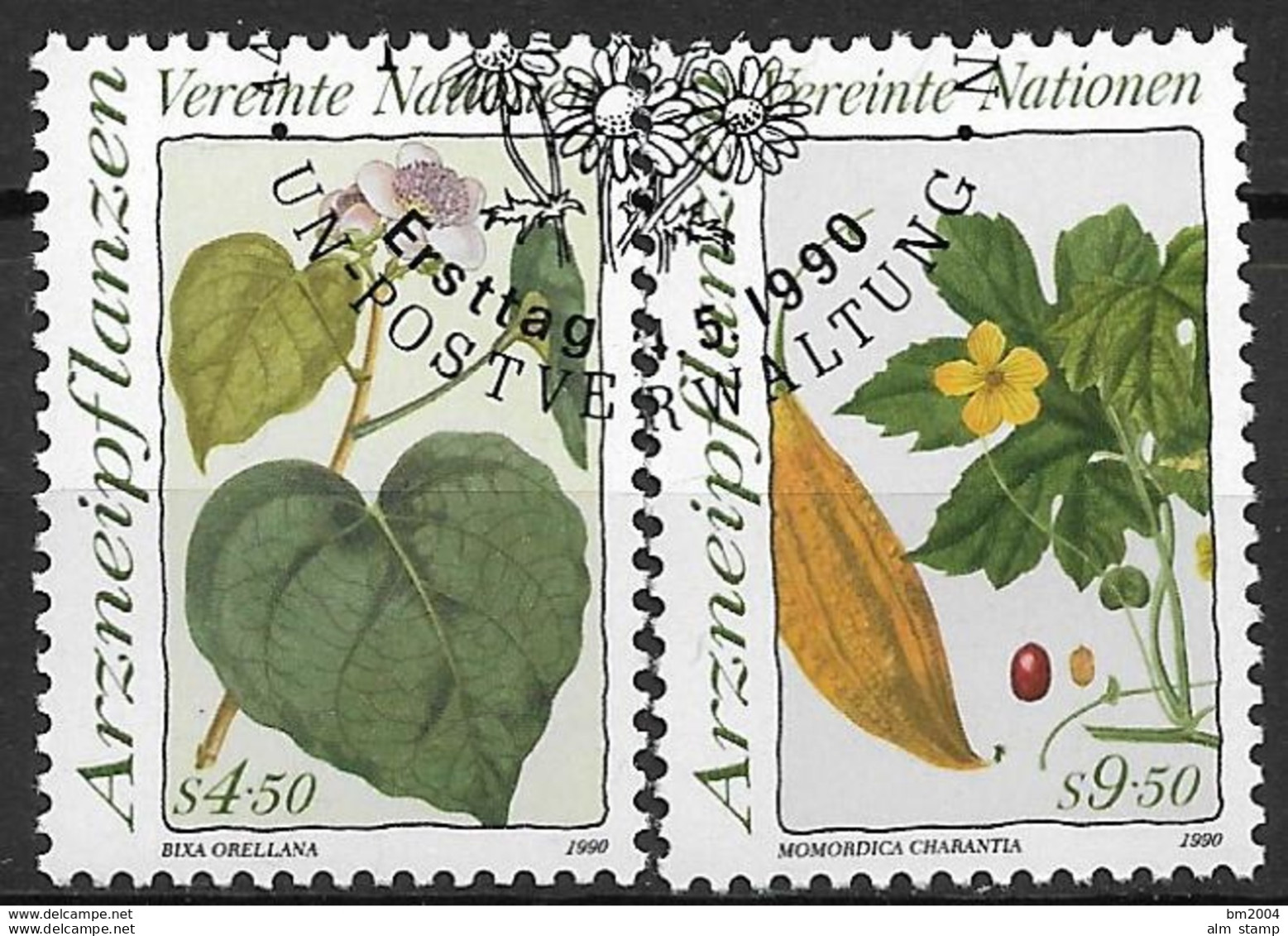 1990 UNO Wien Mi. 102-3 Used   Heilpflanzen - Used Stamps