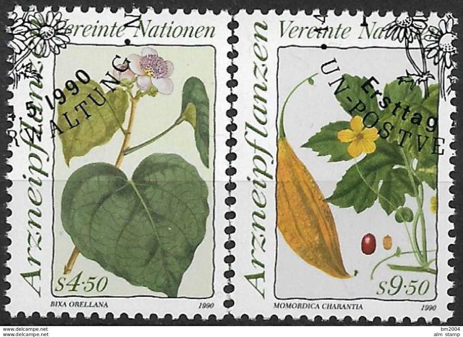 1990 UNO Wien Mi. 102-3 Used   Heilpflanzen - Oblitérés