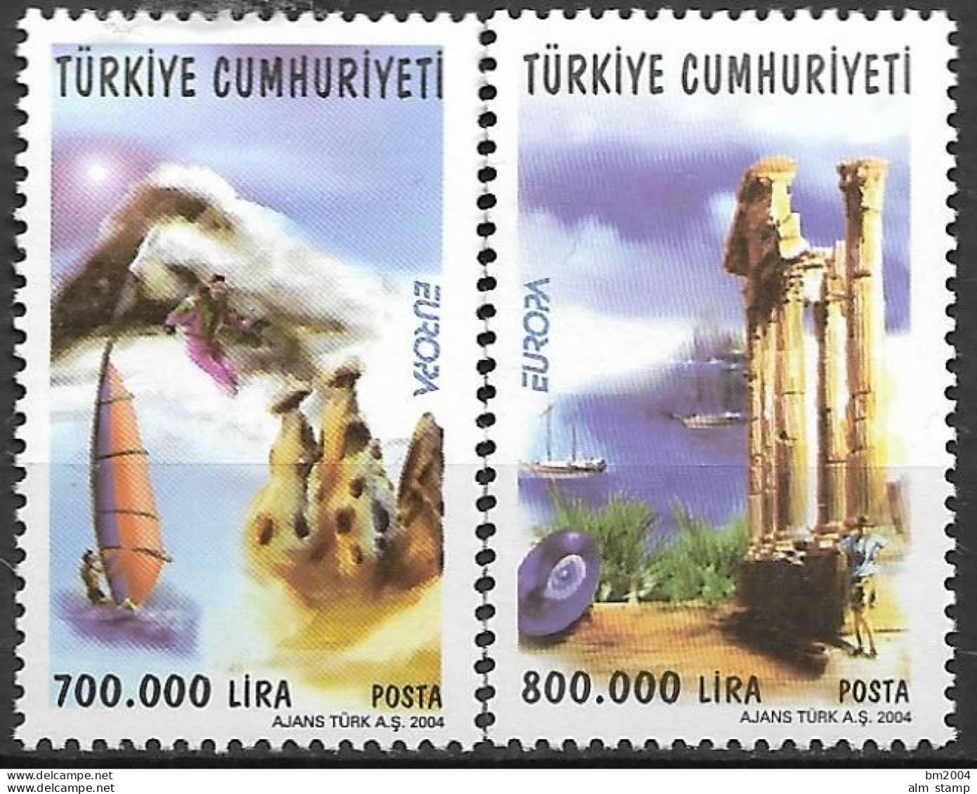 2004 Türkei   Mi.3376-7 **MNH    Europa: Ferien. - Unused Stamps
