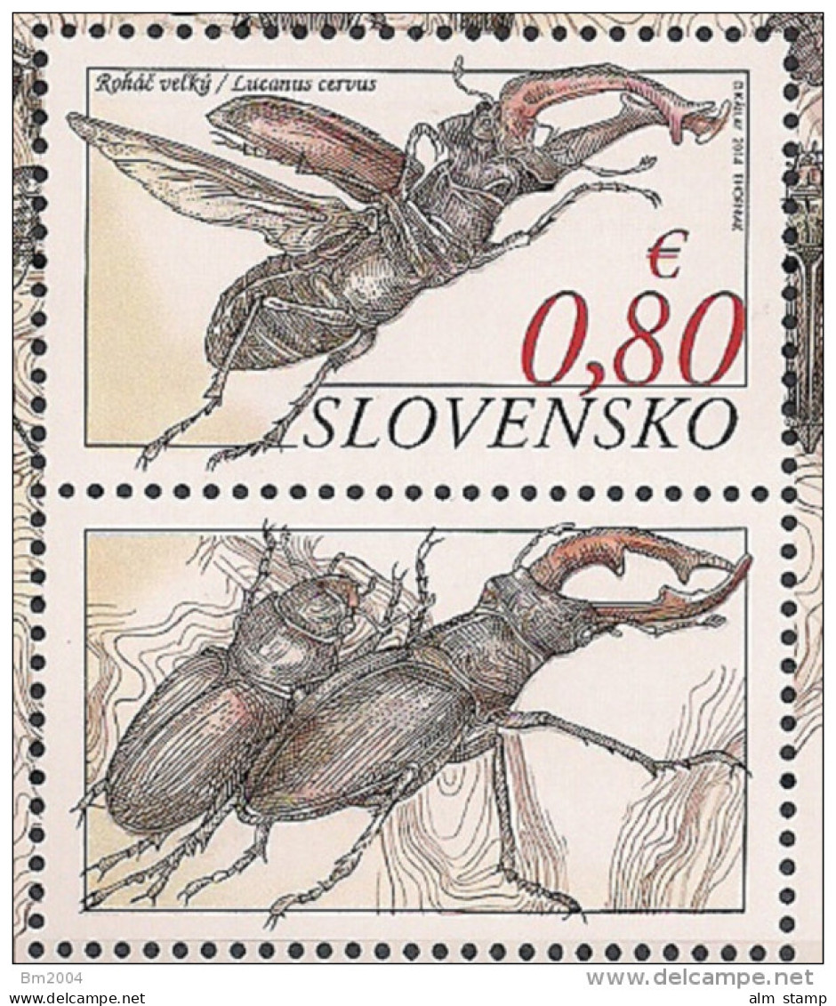 2014 Slowakei  Mi. 745-6 **MNH   Käfer Im Naturreservat Sitno - Neufs