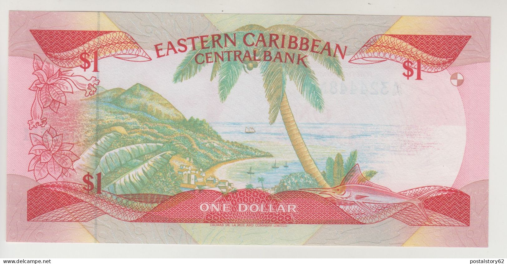 Eastern Caribbean Central Bank One Dollar East Caribbean States (1985-1988) Anguilla Not Named On Map ( M) Monserrat FDS - East Carribeans