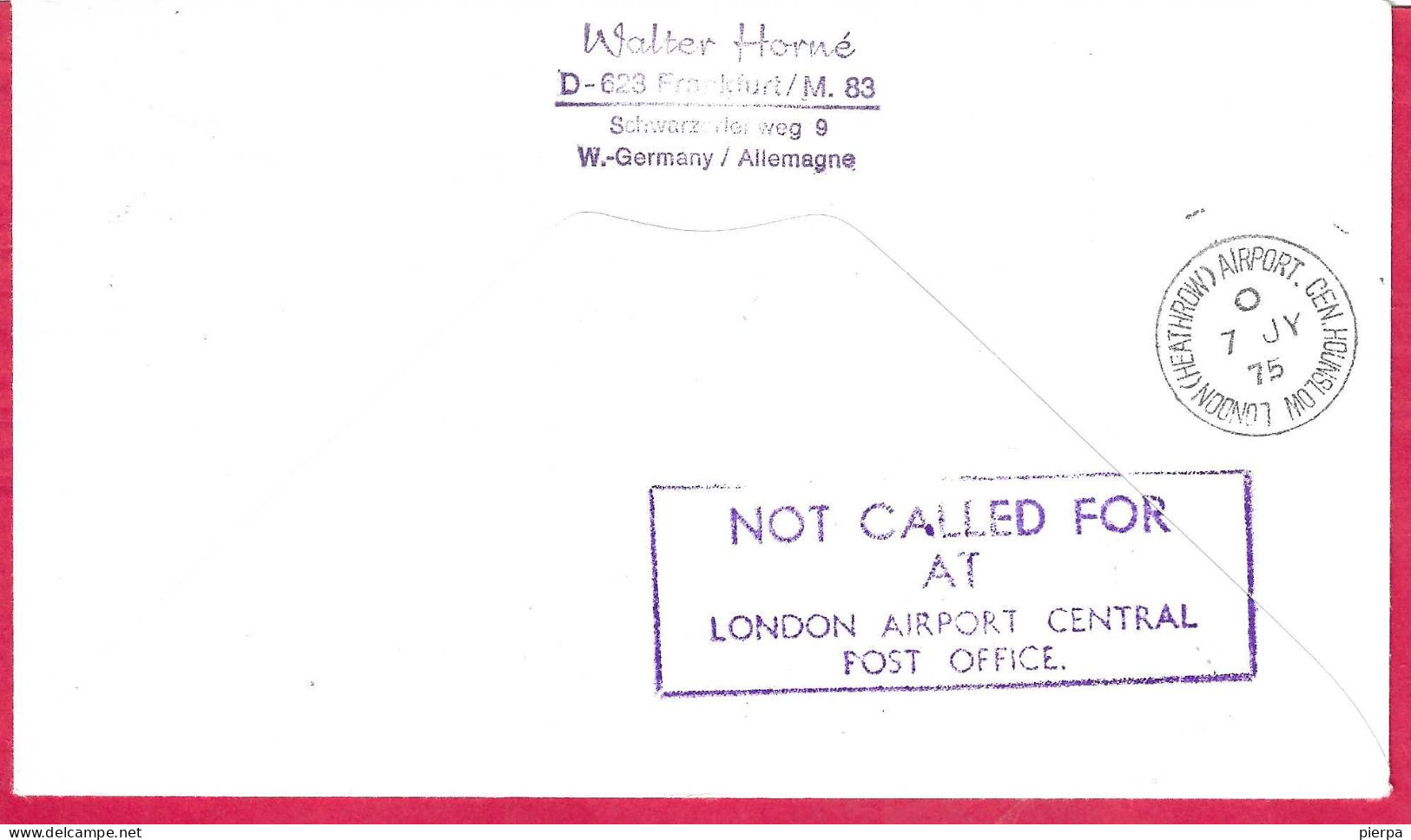 JAPAN - FIRST FLIGHT J.A.L. WITH B747 FROM TOKYO TO LONDON * 8.VII.75* ON OFFICIAL COVER - Airmail