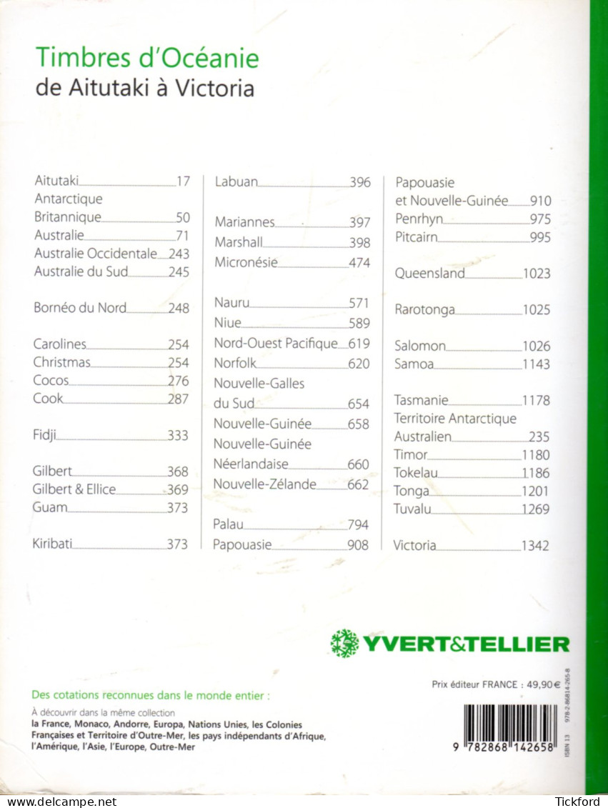 Catalogue Yvert & Tellier - OCEANIE - 2017 - De Aitutaki à Victoria - Bon état - Francia