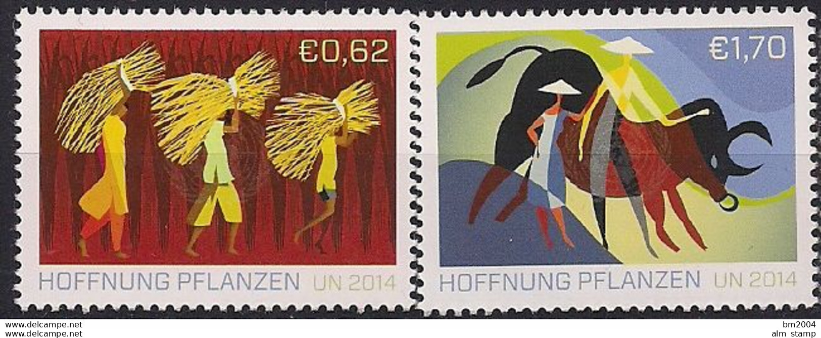 2014 UNO Wien  MI. 840-1 **MNH Internationales Jahr Der Bäuerlichen Familienbetriebe: Hoffnung Pflanzen. - Unused Stamps