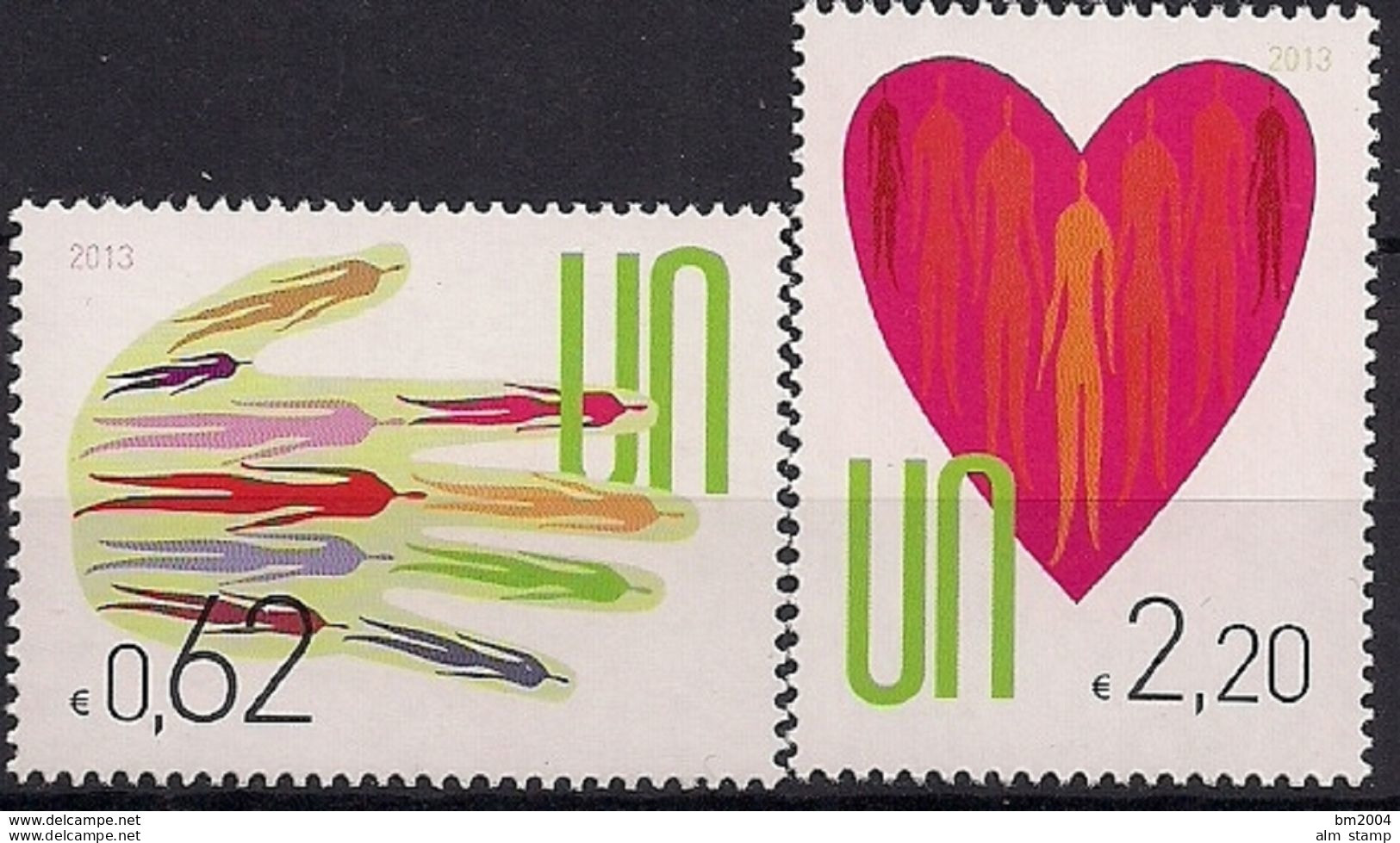 2013 UNO Wien Mi. 766-7**MNH  Menschen In Handfläche /Menschen In Herz - Unused Stamps