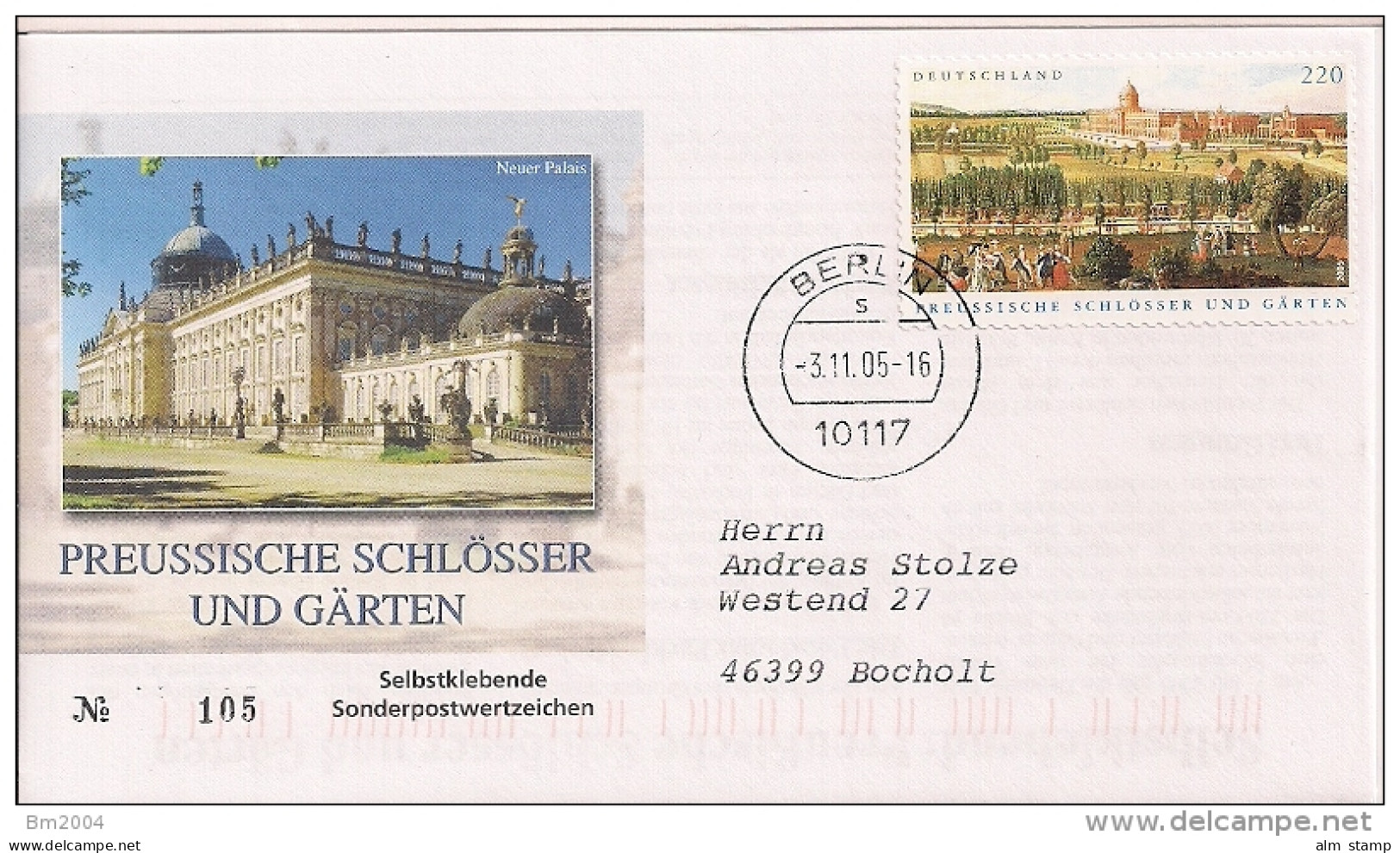 2005  Deutschland Yv  2324 Mi  2499 FDC  Aus MH  Preußische Schlösser Und Gärten RAR - 2001-2010